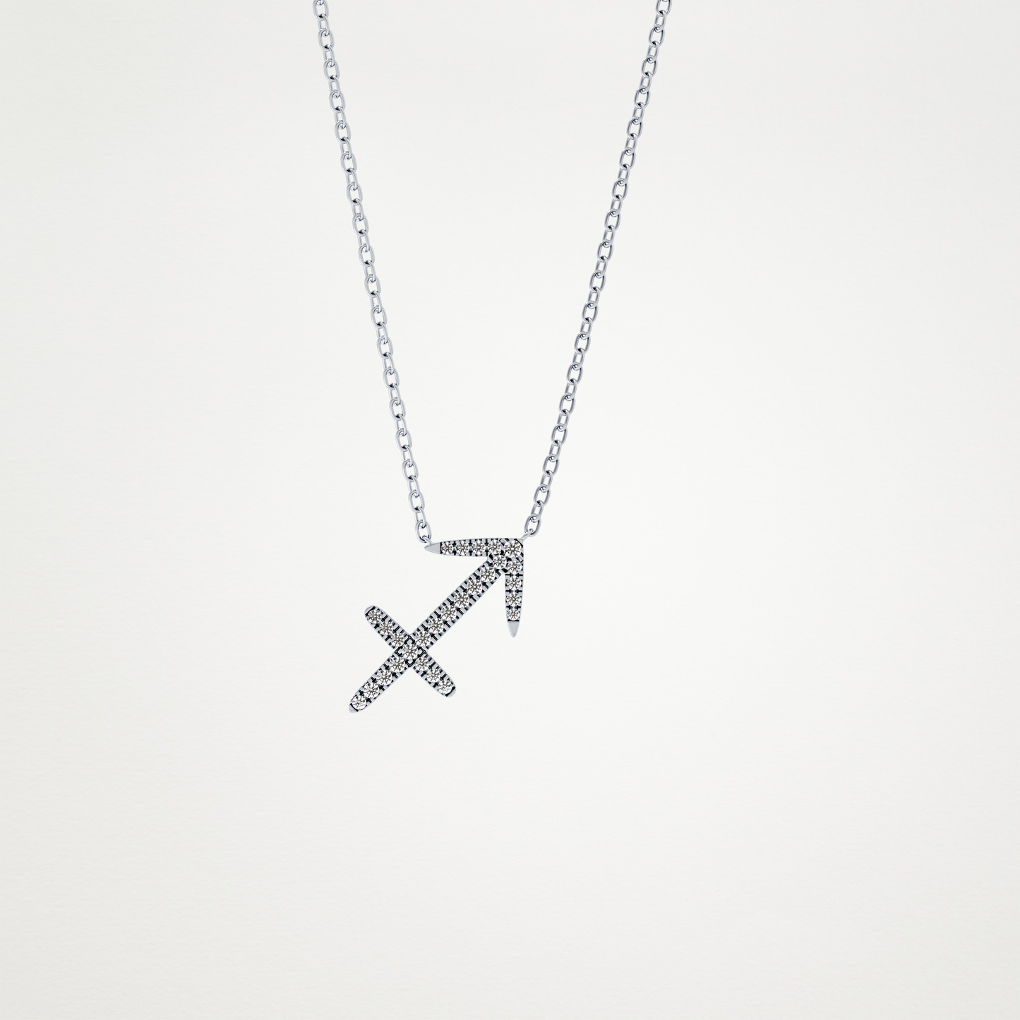 0.42 CT Moissanite Sagittarius Necklace in 14K or 18K Solid Gold – DEF Color, VVS Clarity