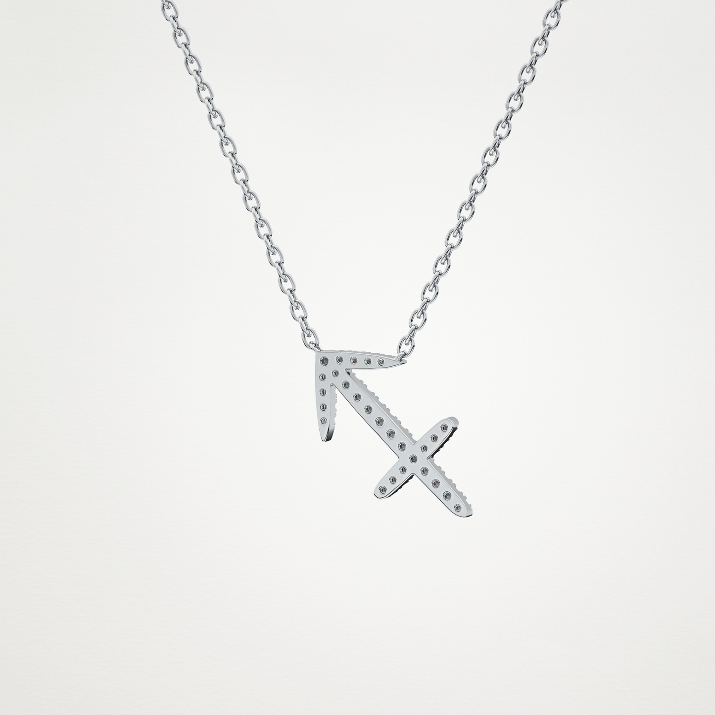0.42 CT Moissanite Sagittarius Necklace in 14K or 18K Solid Gold – DEF Color, VVS Clarity