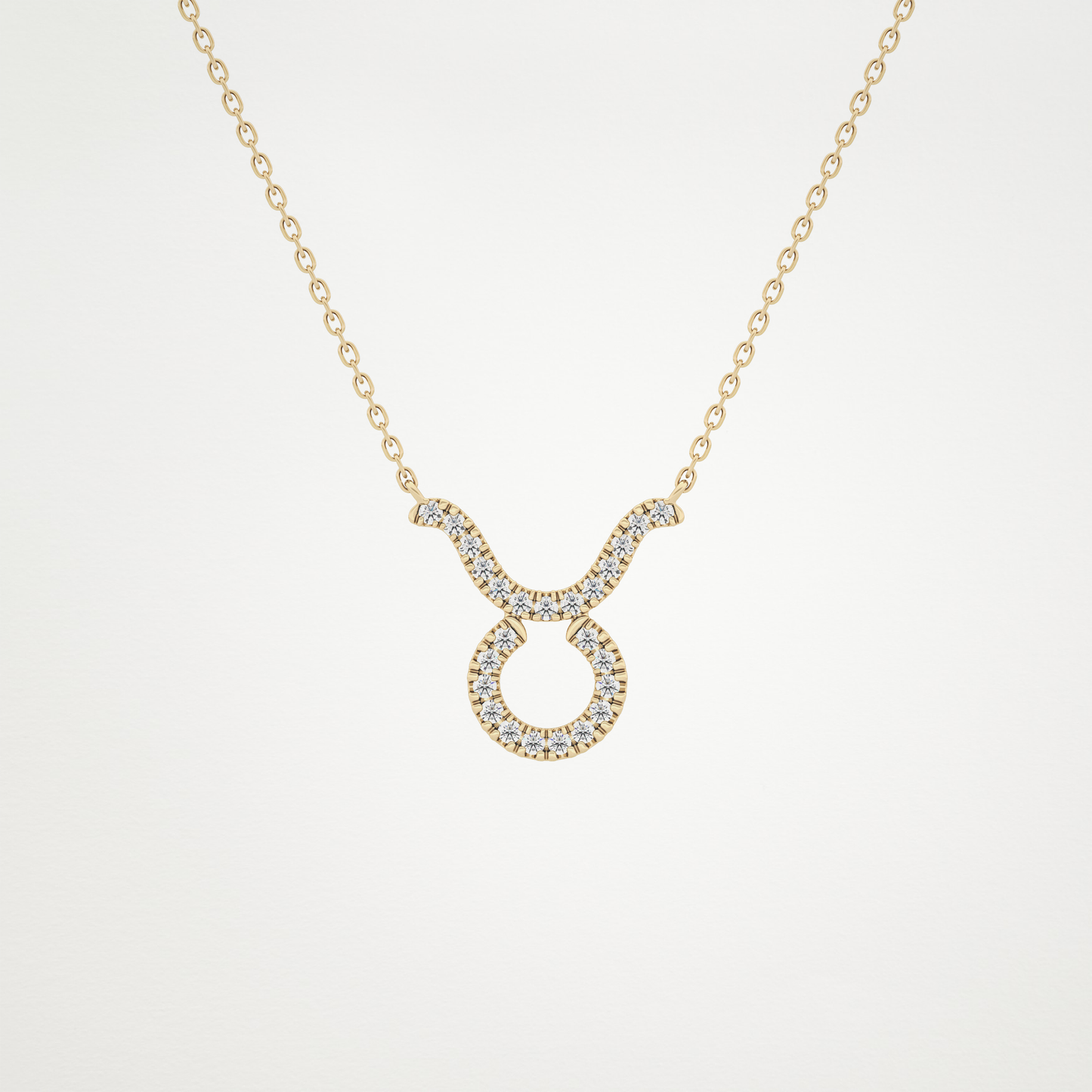 0.12 CT Moissanite Taurus Necklace in 14K or 18K Solid Gold – DEF Color, VVS Clarity
