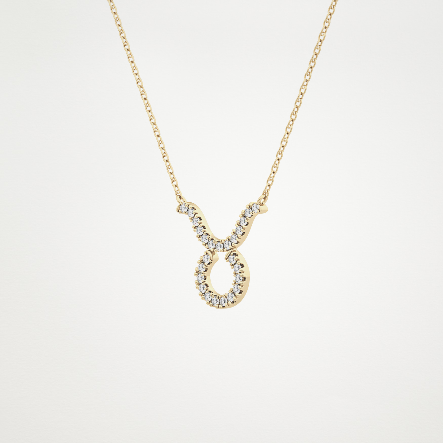 0.12 CT Moissanite Taurus Necklace in 14K or 18K Solid Gold – DEF Color, VVS Clarity
