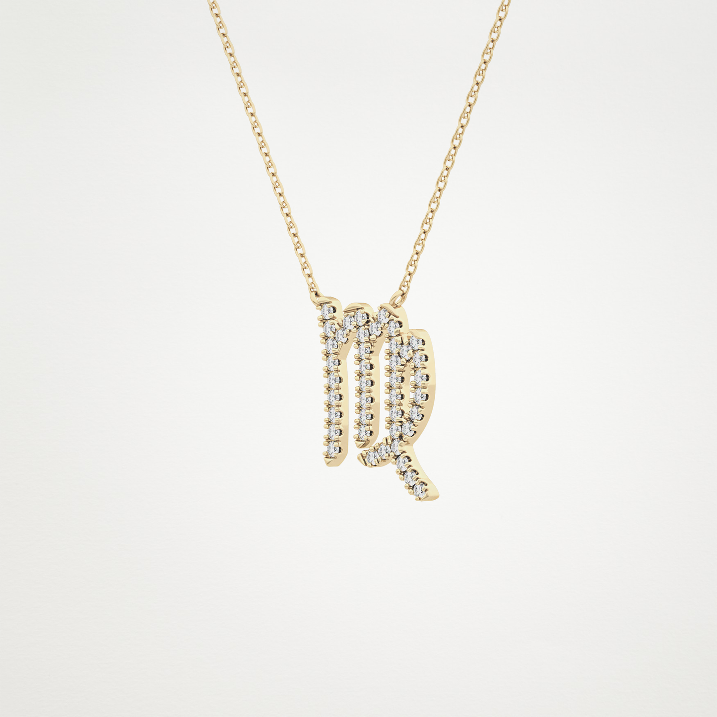 0.204 CT Moissanite Virgo Necklace in 14K or 18K Solid Gold – DEF Color, VVS Clarity