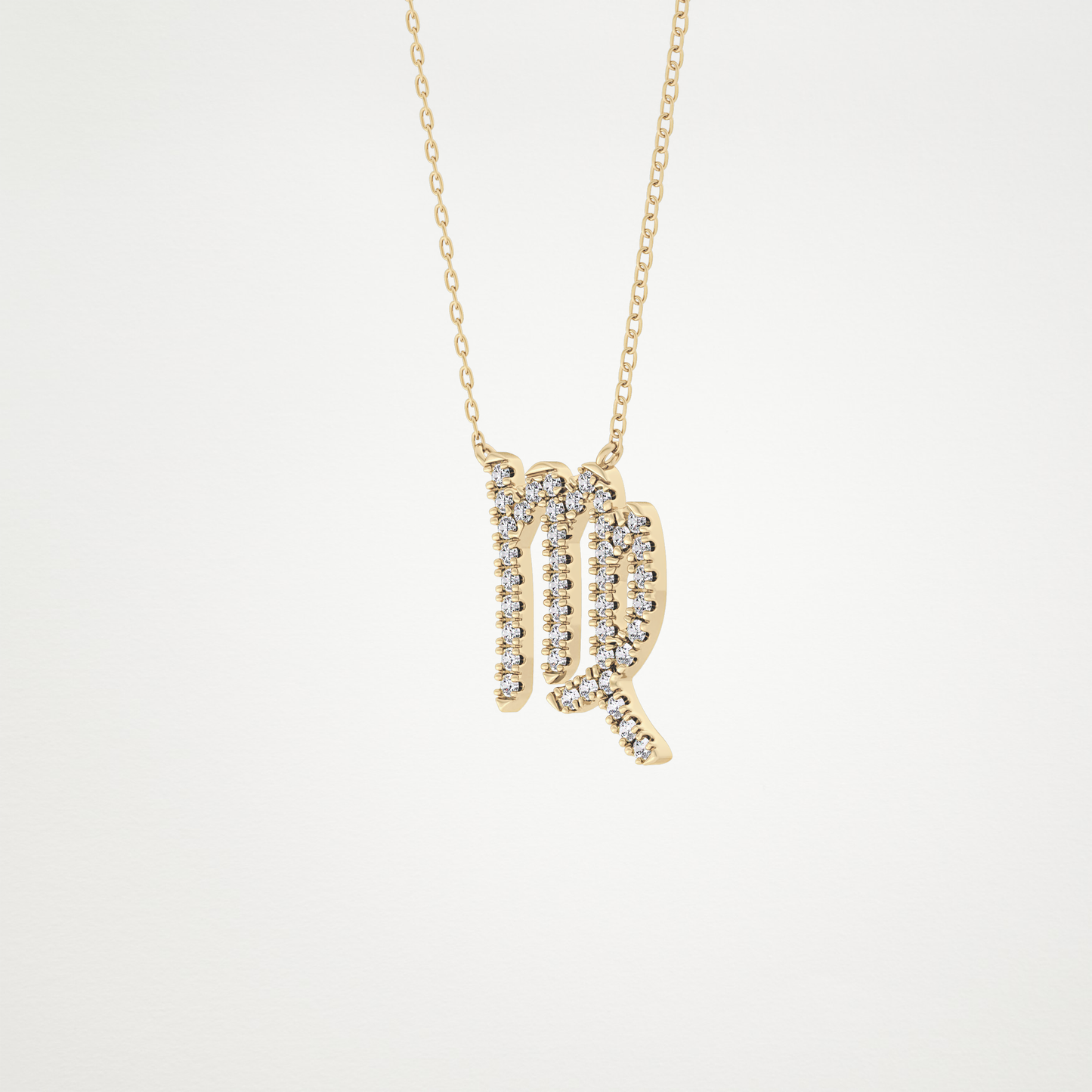 0.204 CT Moissanite Virgo Necklace in 14K or 18K Solid Gold – DEF Color, VVS Clarity