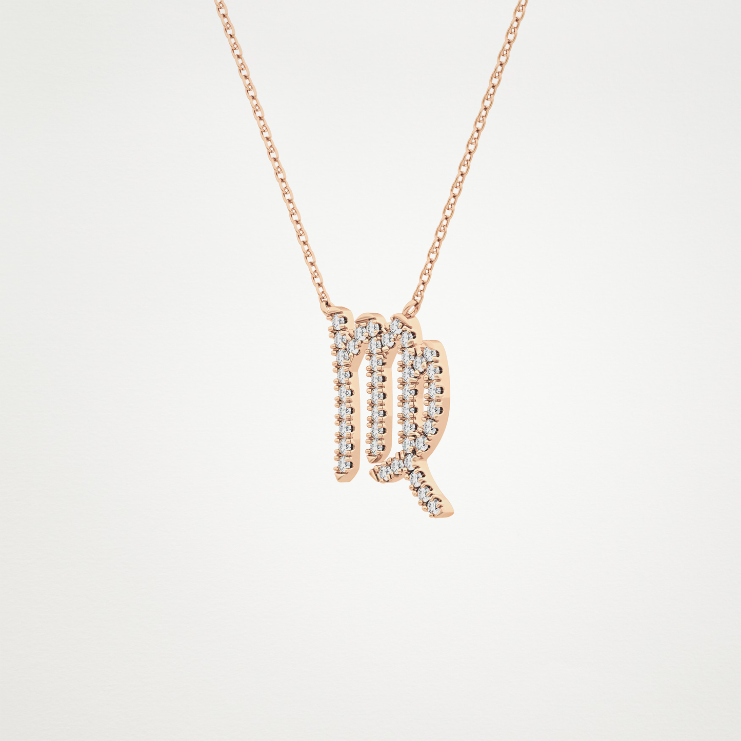 0.204 CT Moissanite Virgo Necklace in 14K or 18K Solid Gold – DEF Color, VVS Clarity