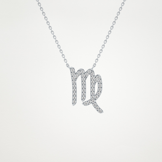 0.204 CT Moissanite Virgo Necklace in 14K or 18K Solid Gold – DEF Color, VVS Clarity