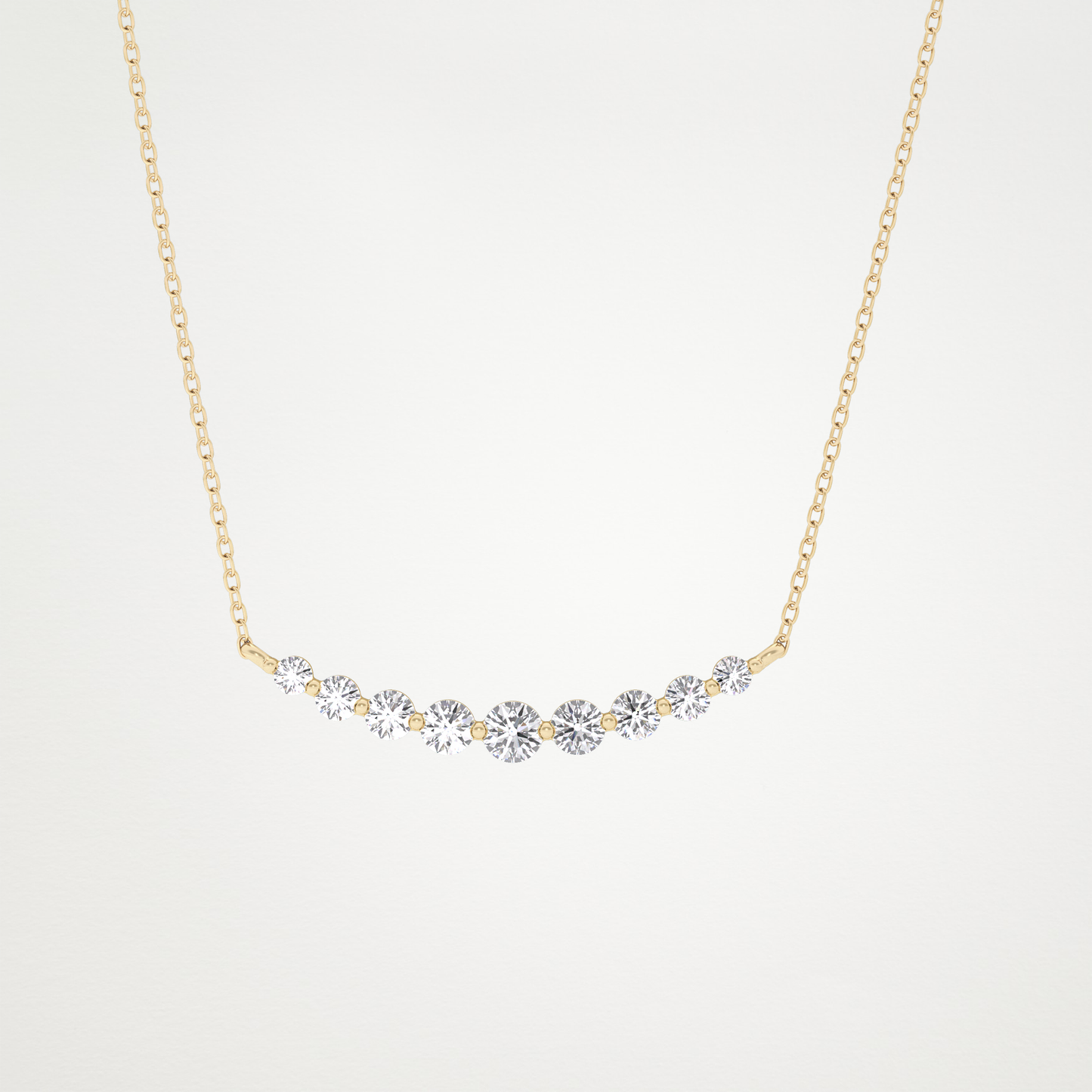 0.413 CT Moissanite Round Shaped Necklace in 14K or 18K Solid Gold – DEF Color, VVS Clarity