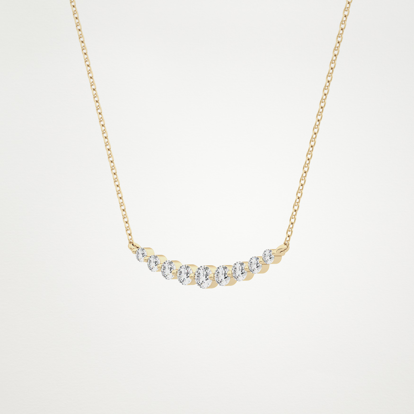 0.413 CT Moissanite Round Shaped Necklace in 14K or 18K Solid Gold – DEF Color, VVS Clarity