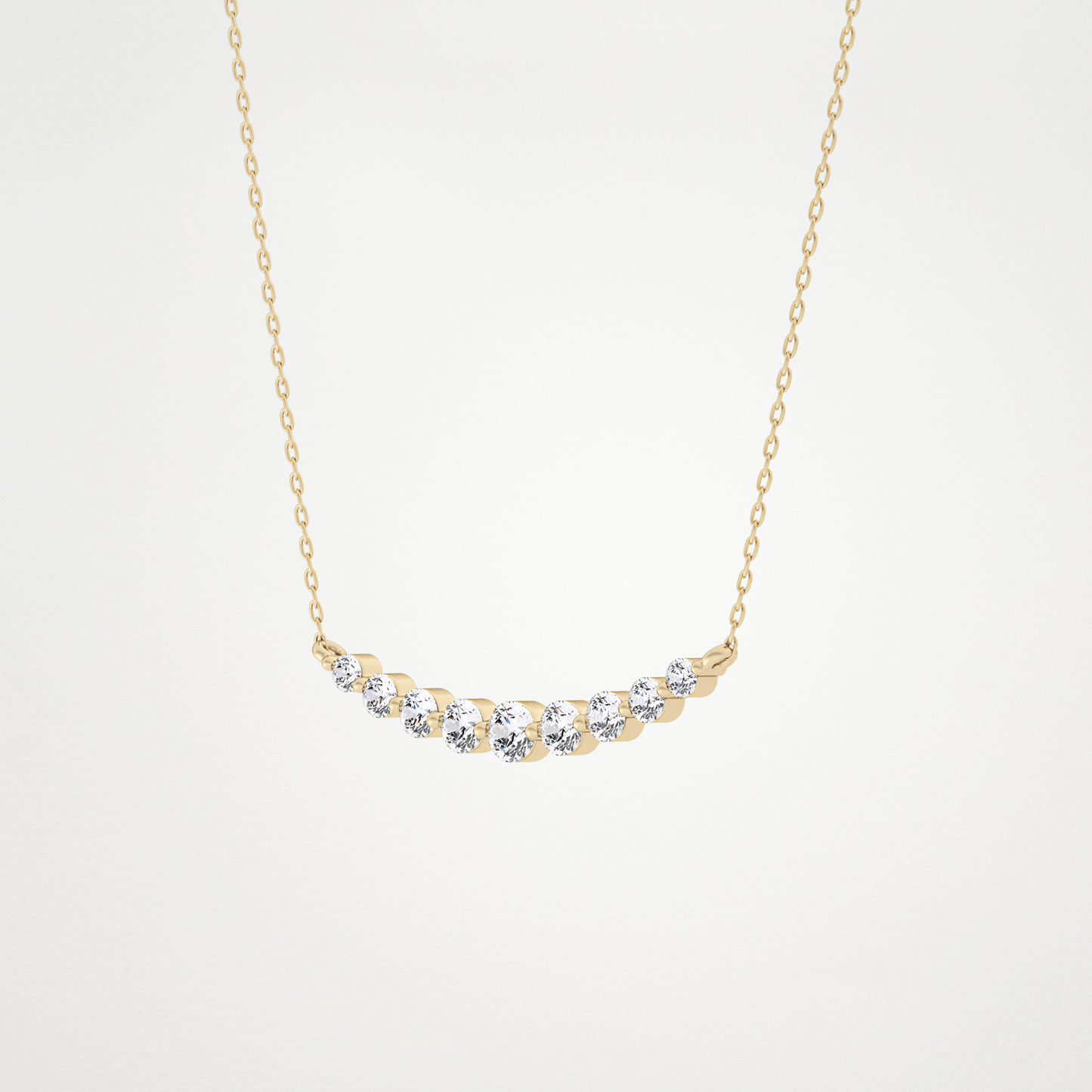 0.413 CT Moissanite Round Shaped Necklace in 14K or 18K Solid Gold – DEF Color, VVS Clarity