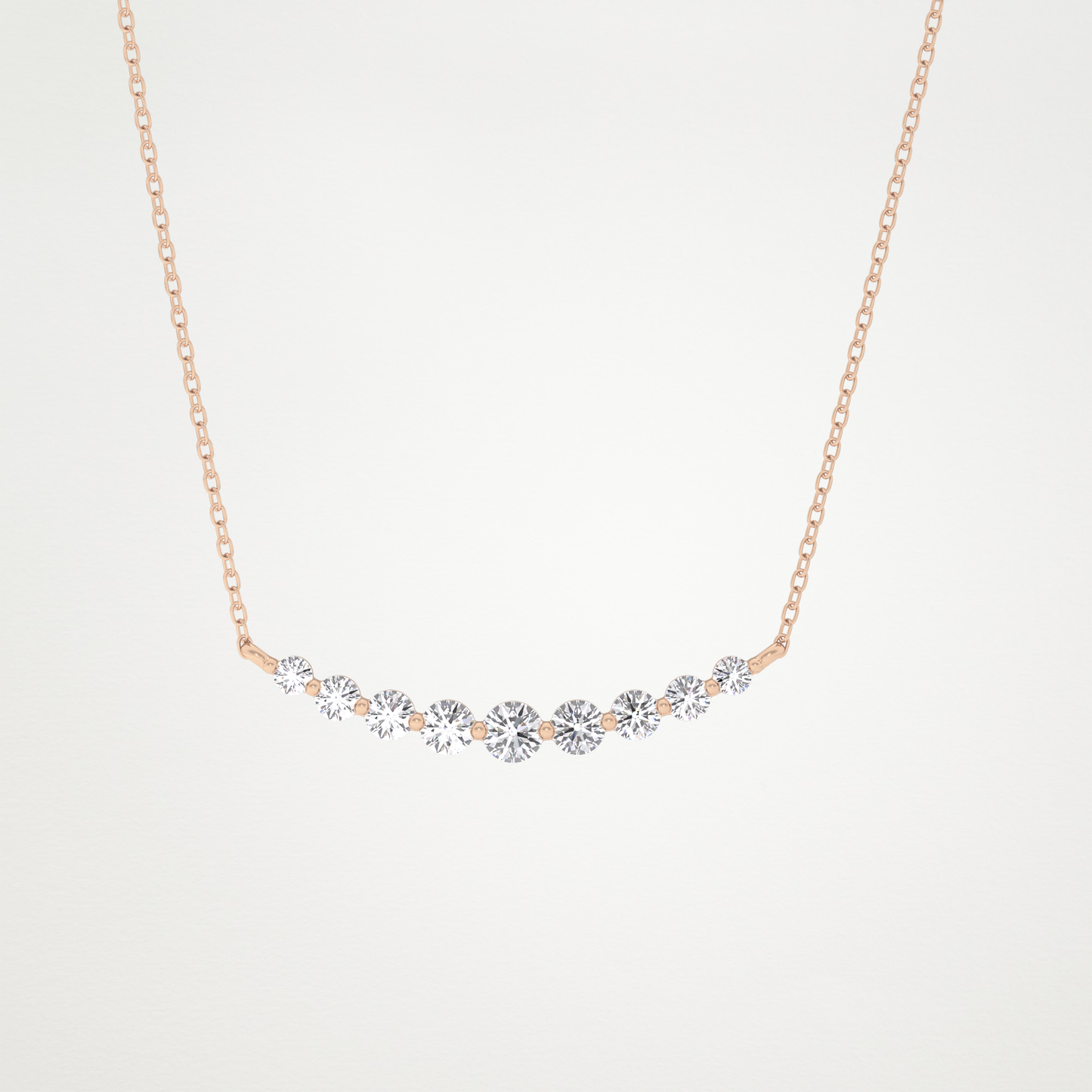 0.413 CT Moissanite Round Shaped Necklace in 14K or 18K Solid Gold – DEF Color, VVS Clarity