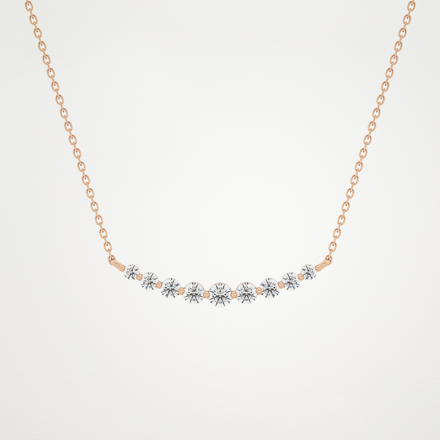 0.413 CT Moissanite Round Shaped Necklace in 14K or 18K Solid Gold – DEF Color, VVS Clarity