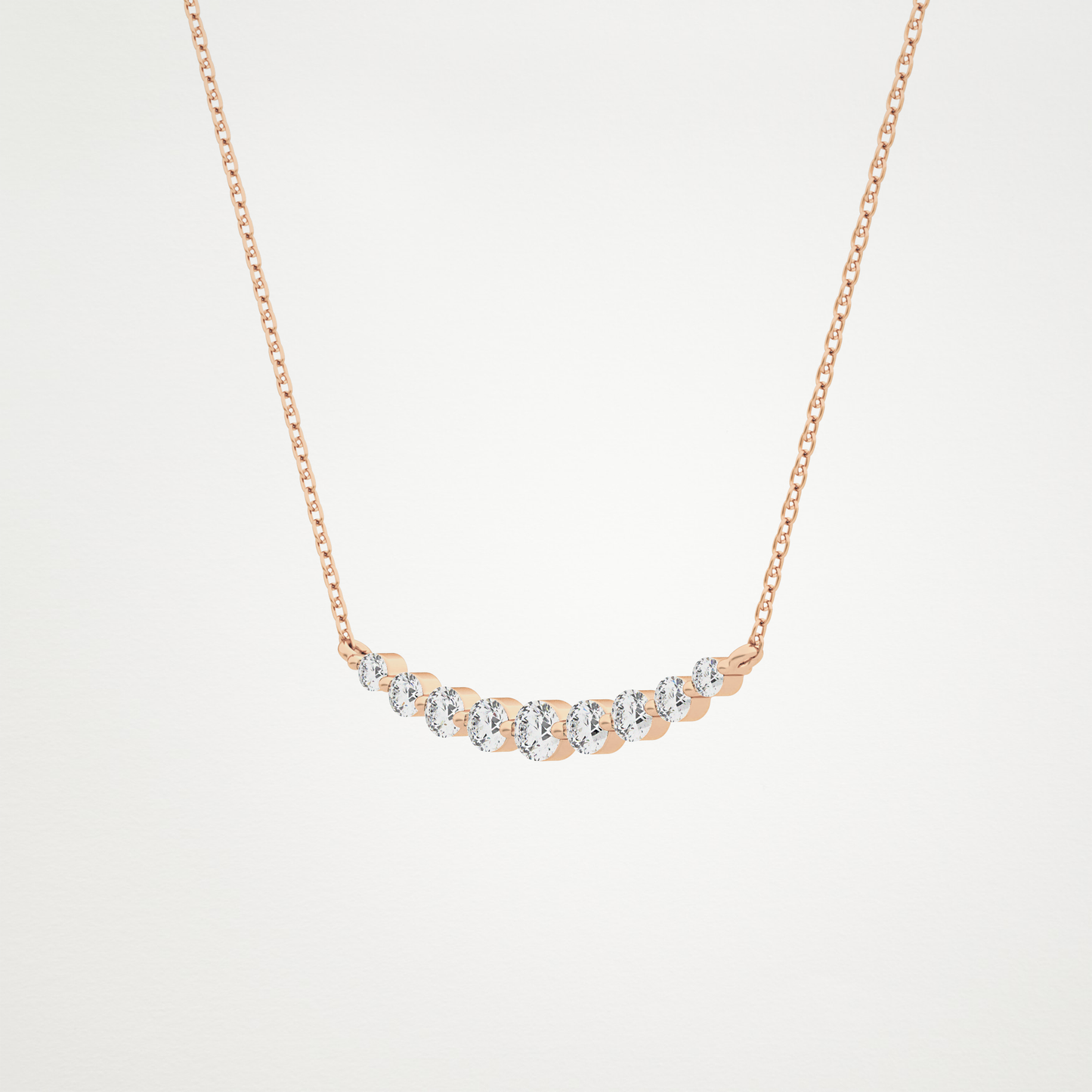 0.413 CT Moissanite Round Shaped Necklace in 14K or 18K Solid Gold – DEF Color, VVS Clarity