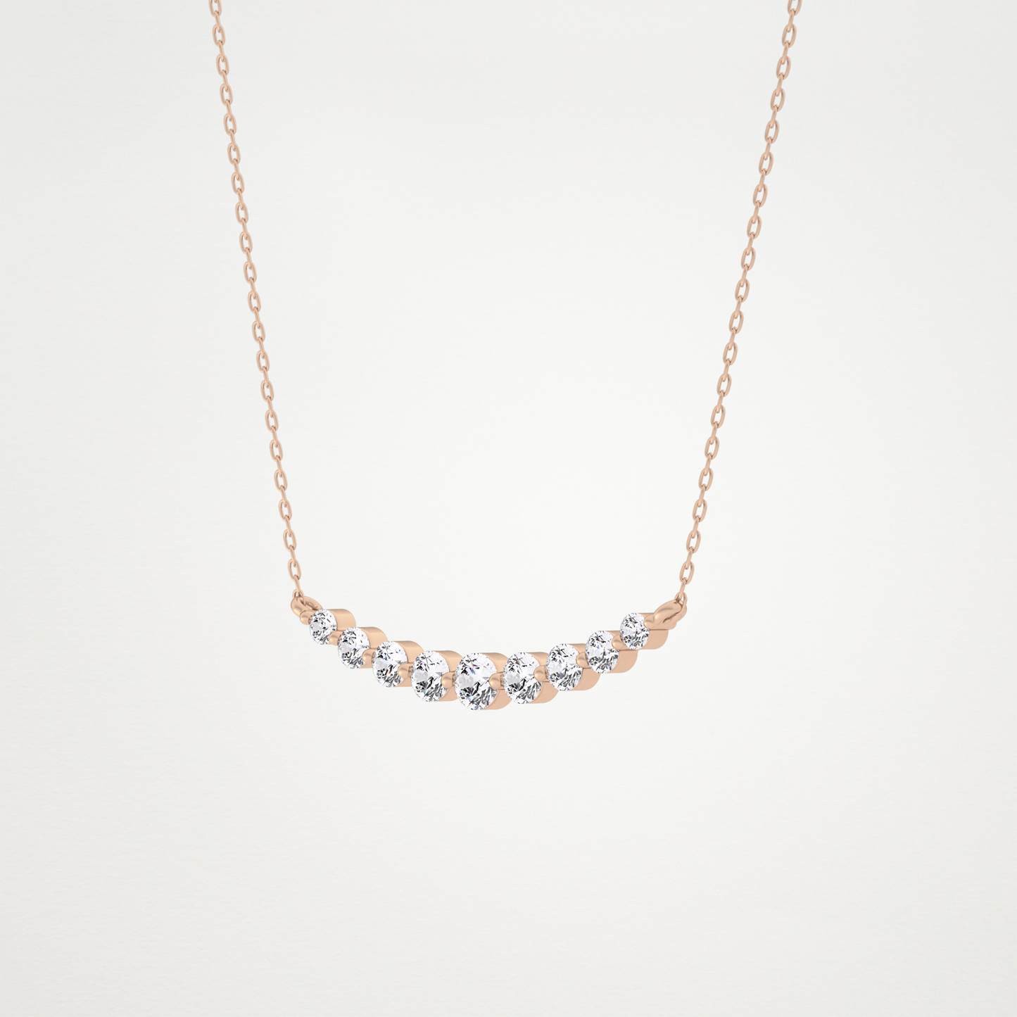 0.413 CT Moissanite Round Shaped Necklace in 14K or 18K Solid Gold – DEF Color, VVS Clarity