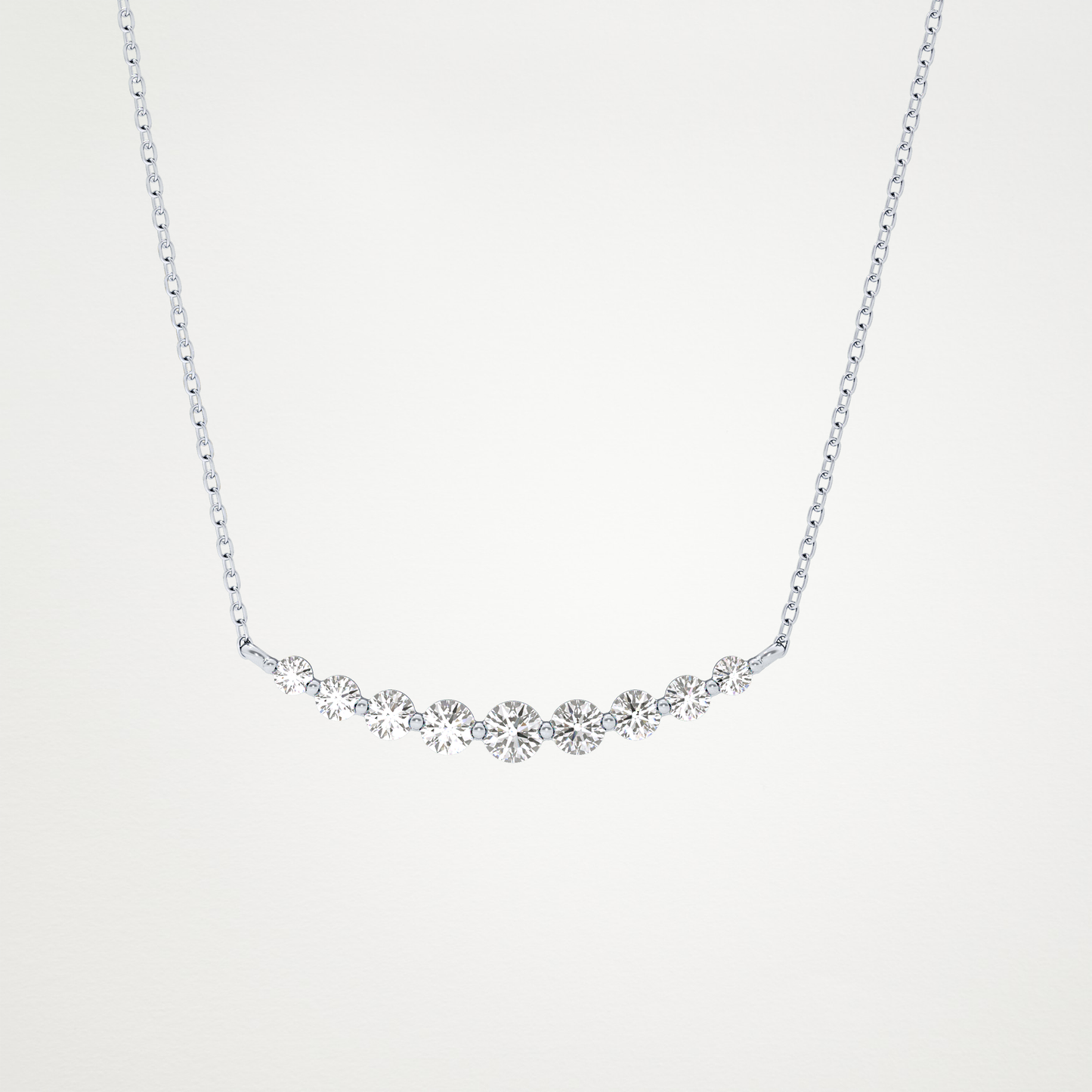 0.413 CT Moissanite Round Shaped Necklace in 14K or 18K Solid Gold – DEF Color, VVS Clarity