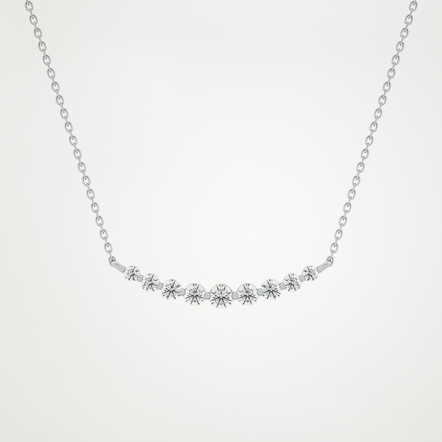 0.413 CT Moissanite Round Shaped Necklace in 14K or 18K Solid Gold – DEF Color, VVS Clarity