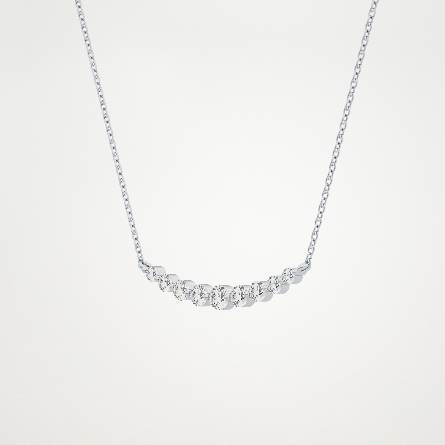 0.413 CT Moissanite Round Shaped Necklace in 14K or 18K Solid Gold – DEF Color, VVS Clarity