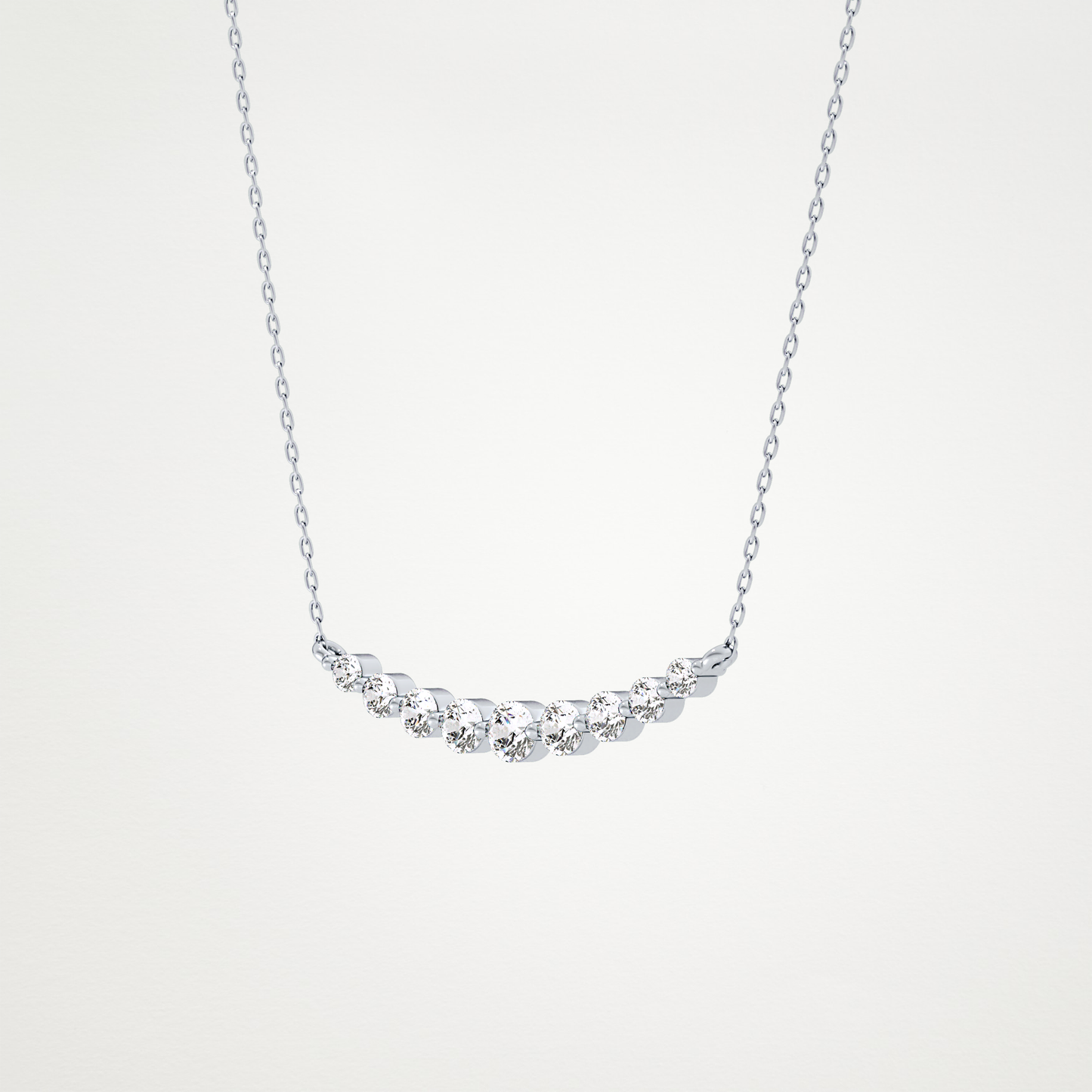 0.413 CT Moissanite Round Shaped Necklace in 14K or 18K Solid Gold – DEF Color, VVS Clarity