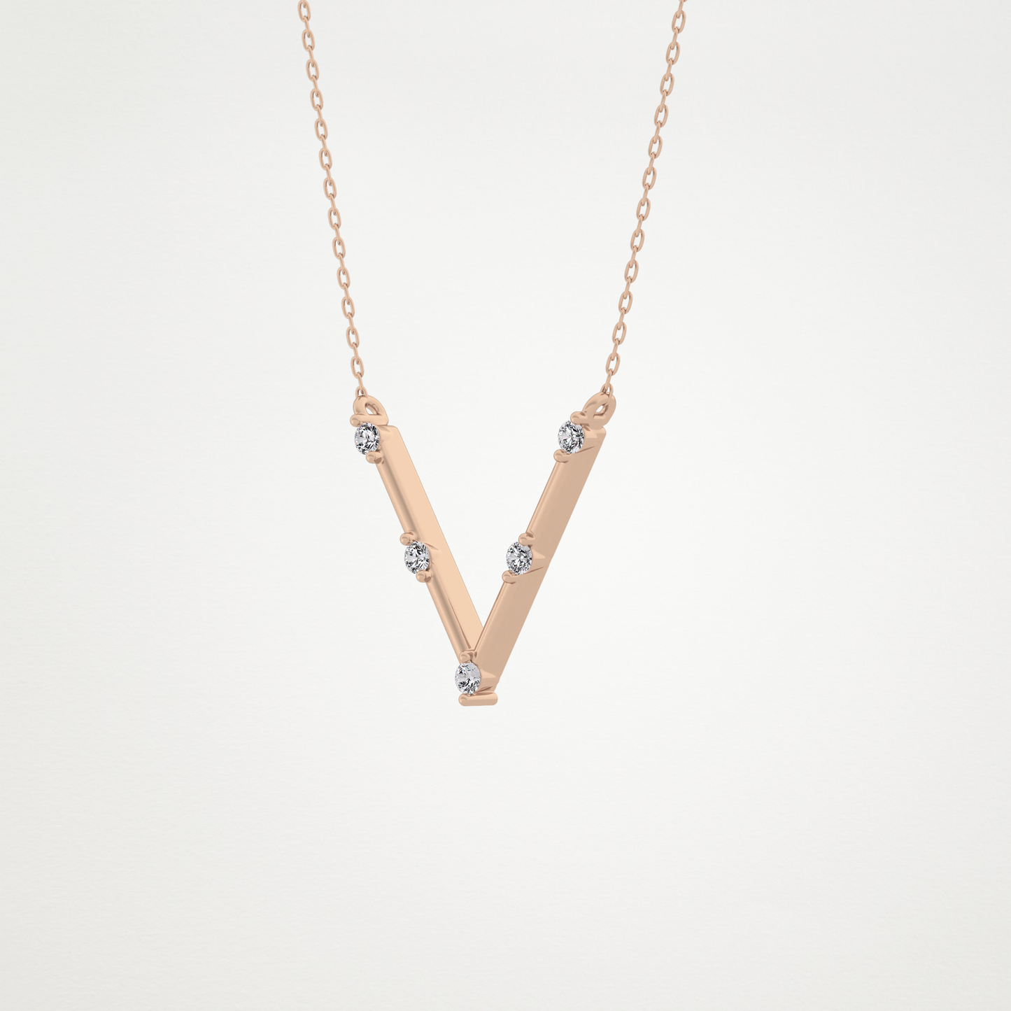 0.8 CT Moissanite V Shaped Necklace in 14K or 18K Solid Gold – DEF Color, VVS Clarity