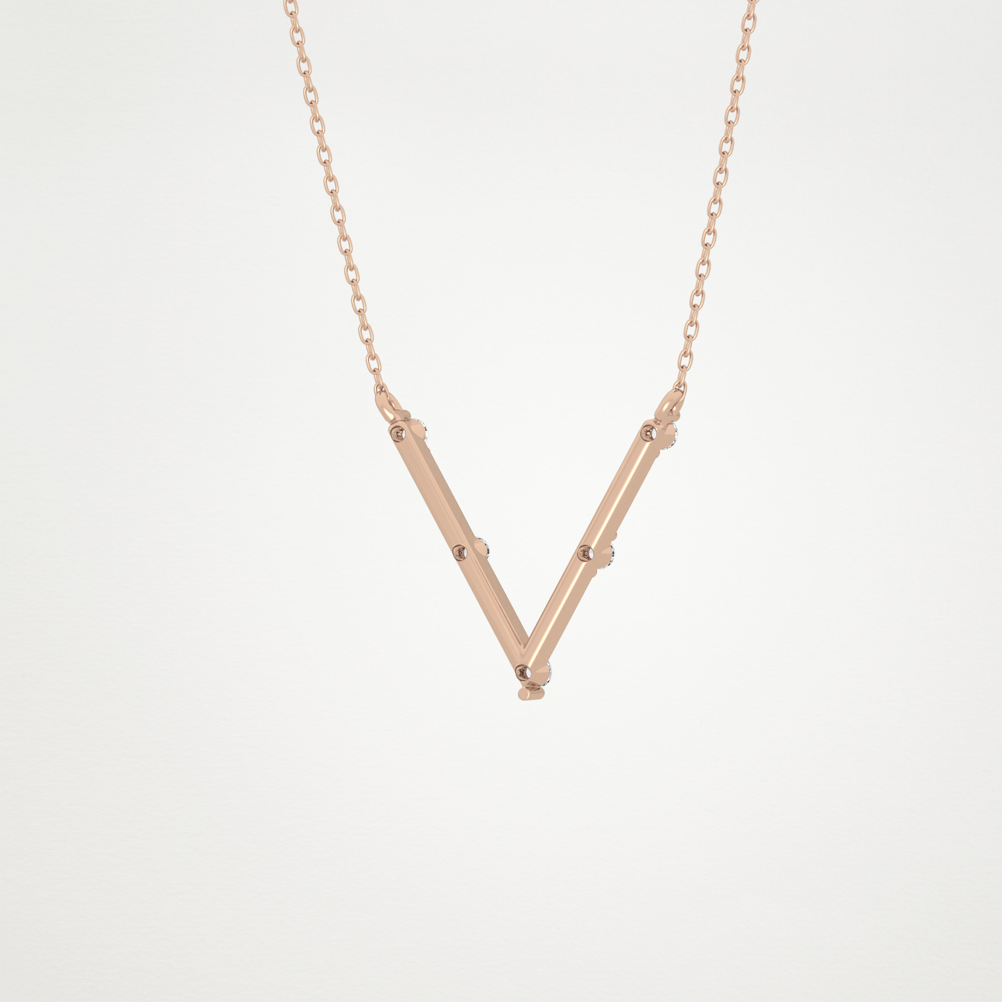 0.8 CT Moissanite V Shaped Necklace in 14K or 18K Solid Gold – DEF Color, VVS Clarity