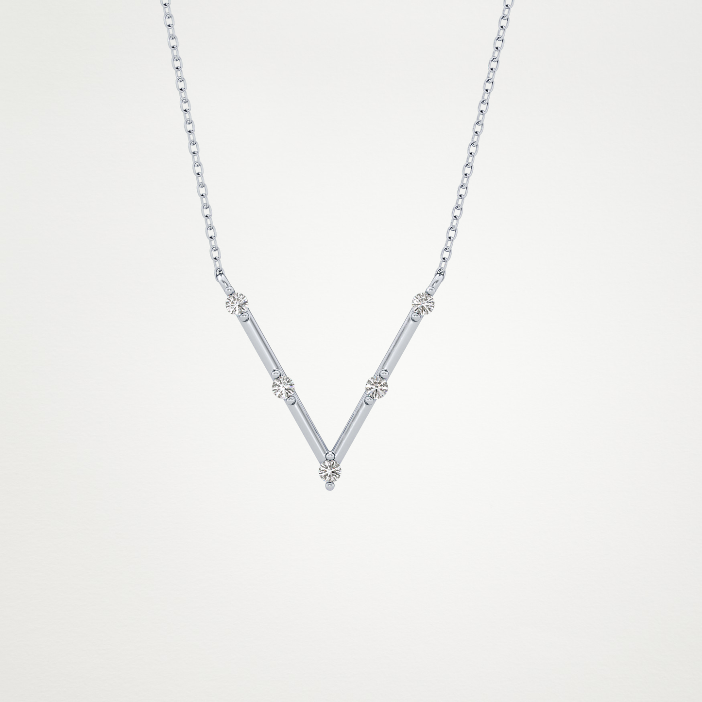 0.8 CT Moissanite V Shaped Necklace in 14K or 18K Solid Gold – DEF Color, VVS Clarity
