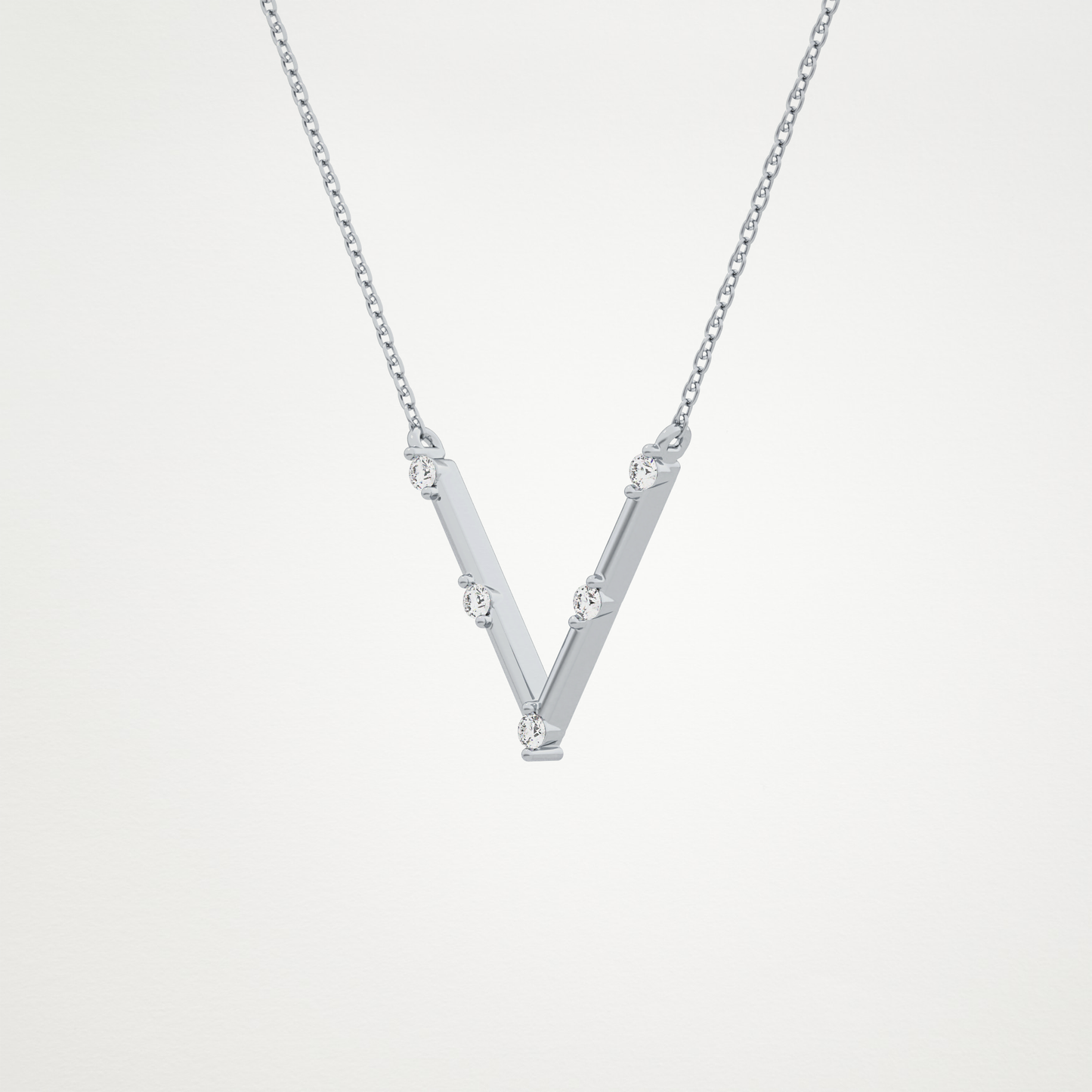 0.8 CT Moissanite V Shaped Necklace in 14K or 18K Solid Gold – DEF Color, VVS Clarity