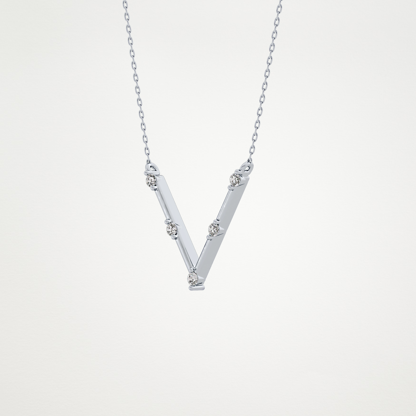 0.8 CT Moissanite V Shaped Necklace in 14K or 18K Solid Gold – DEF Color, VVS Clarity