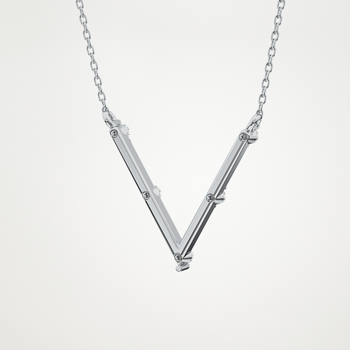 0.8 CT Moissanite V Shaped Necklace in 14K or 18K Solid Gold – DEF Color, VVS Clarity