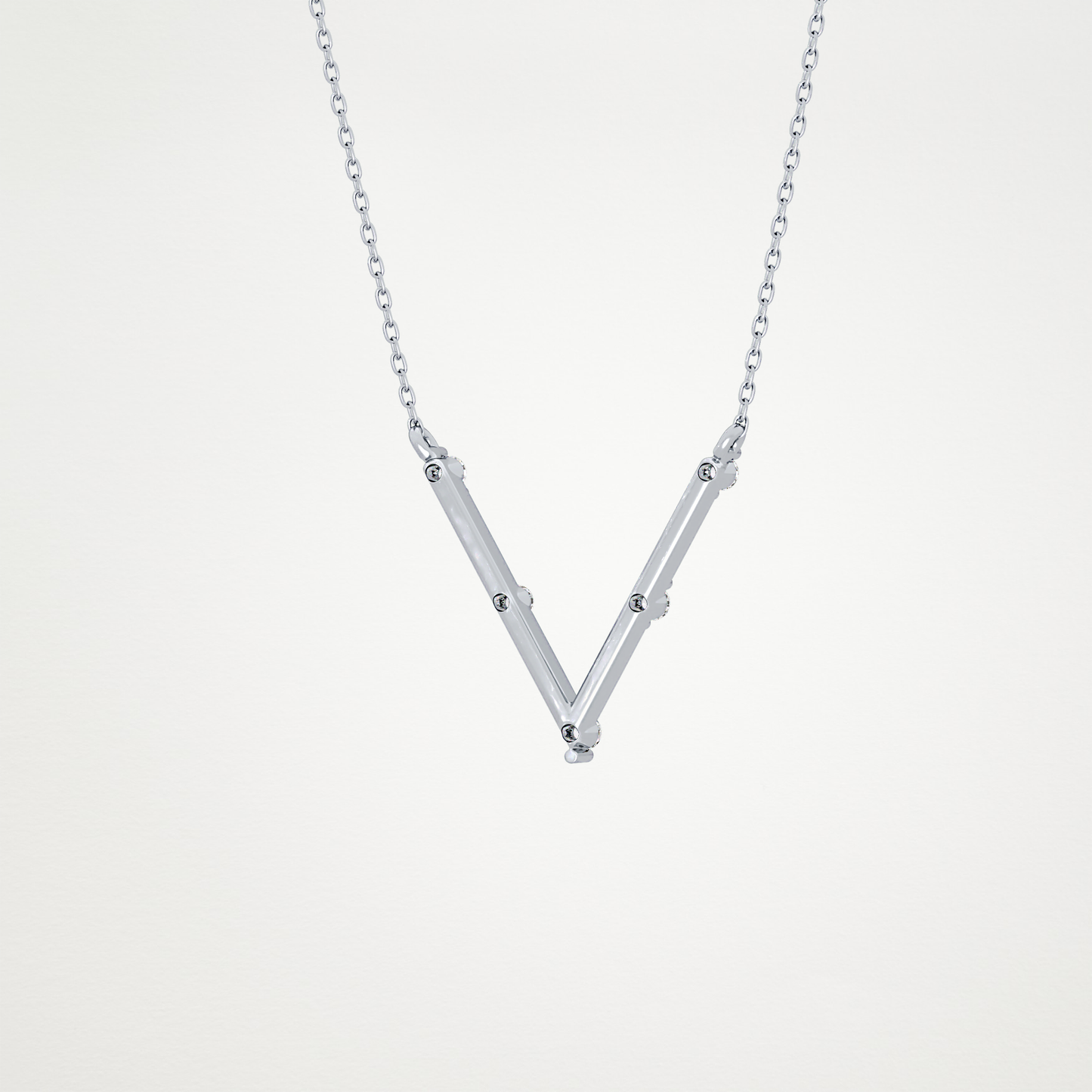 0.8 CT Moissanite V Shaped Necklace in 14K or 18K Solid Gold – DEF Color, VVS Clarity