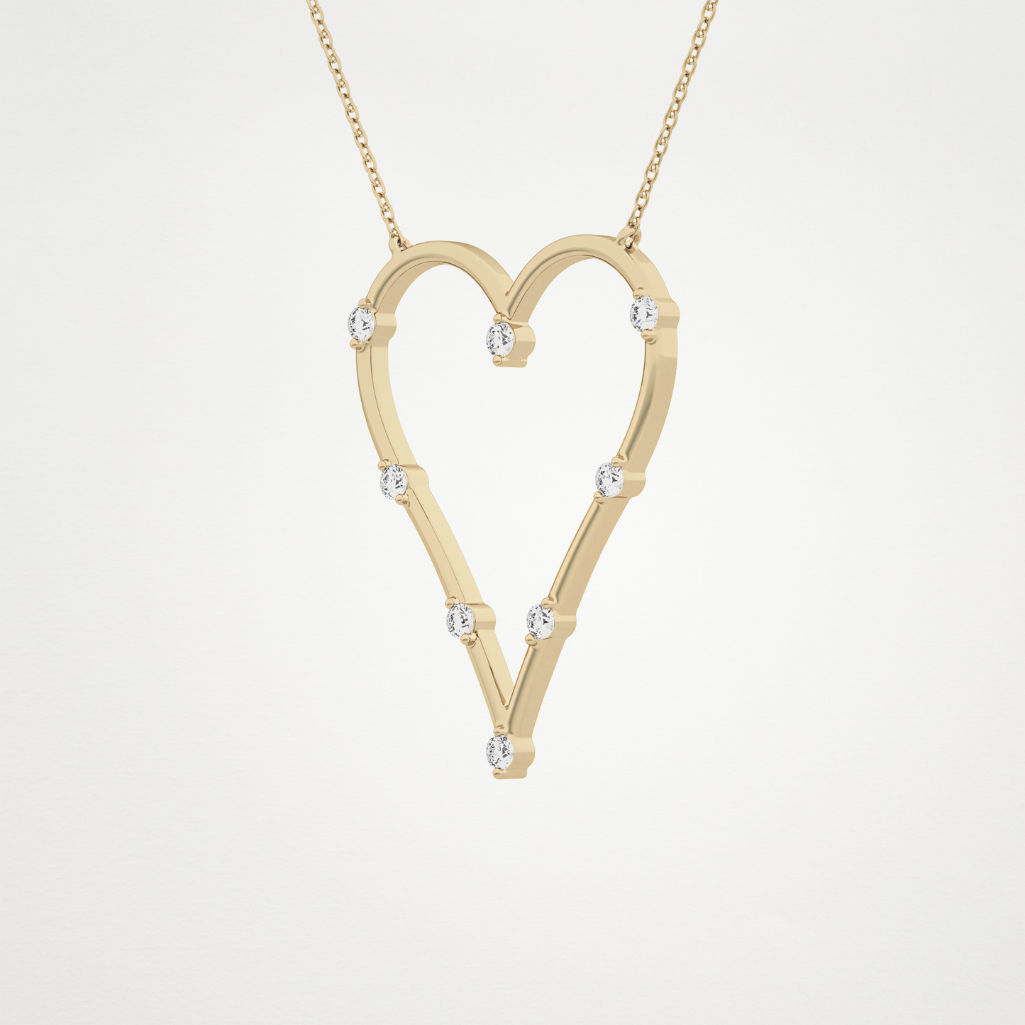 0.24 CT Moissanite Heart Necklace in 14K or 18K Solid Gold – DEF Color, VVS Clarity