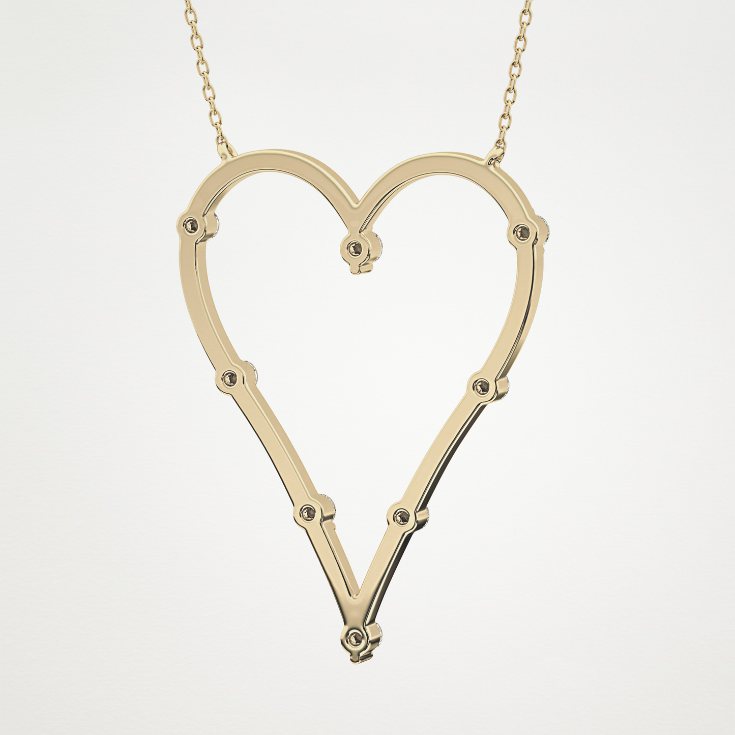 0.24 CT Moissanite Heart Necklace in 14K or 18K Solid Gold – DEF Color, VVS Clarity