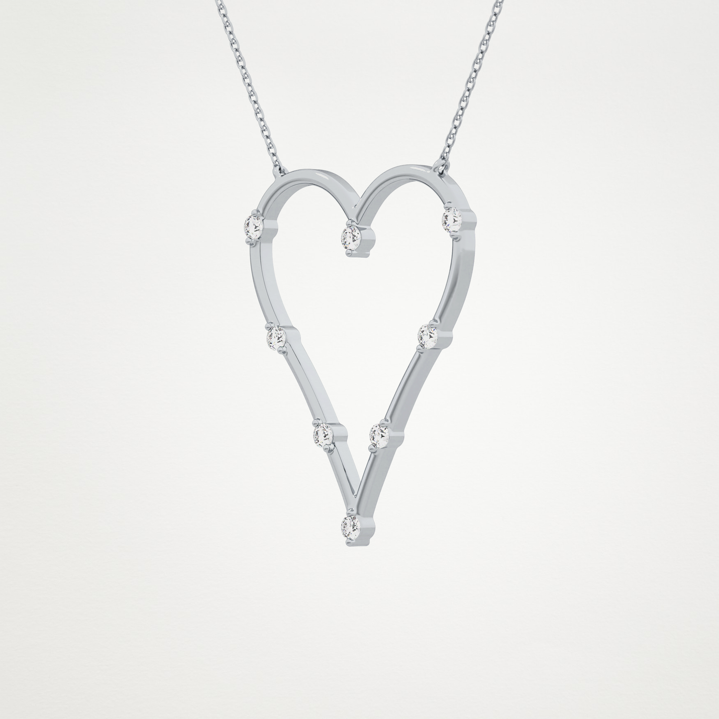 0.24 CT Moissanite Heart Necklace in 14K or 18K Solid Gold – DEF Color, VVS Clarity