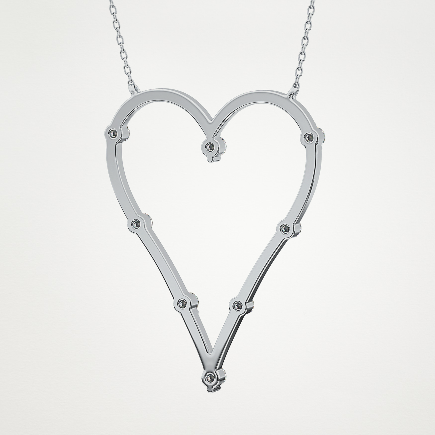 0.24 CT Moissanite Heart Necklace in 14K or 18K Solid Gold – DEF Color, VVS Clarity