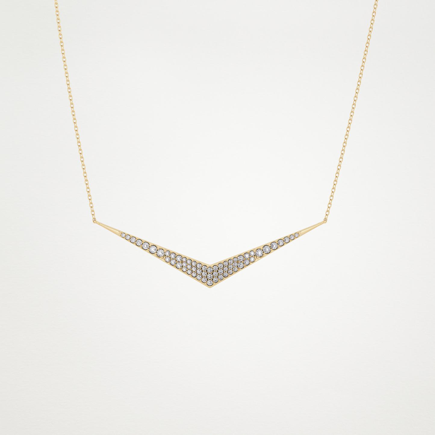 0.272 CT Moissanite V Elongated Shape Necklace in 14K or 18K Solid Gold – DEF Color, VVS Clarity