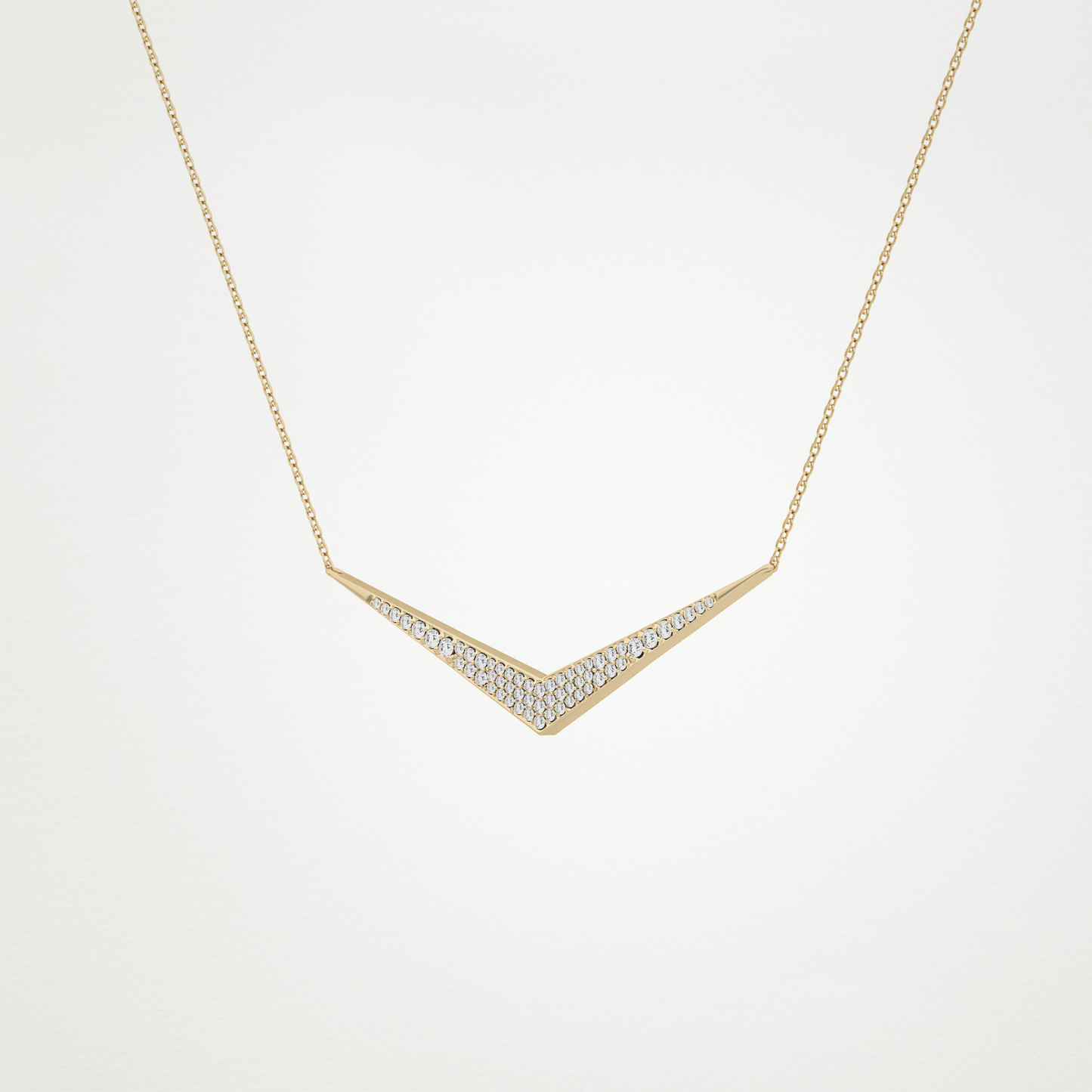 0.272 CT Moissanite V Elongated Shape Necklace in 14K or 18K Solid Gold – DEF Color, VVS Clarity