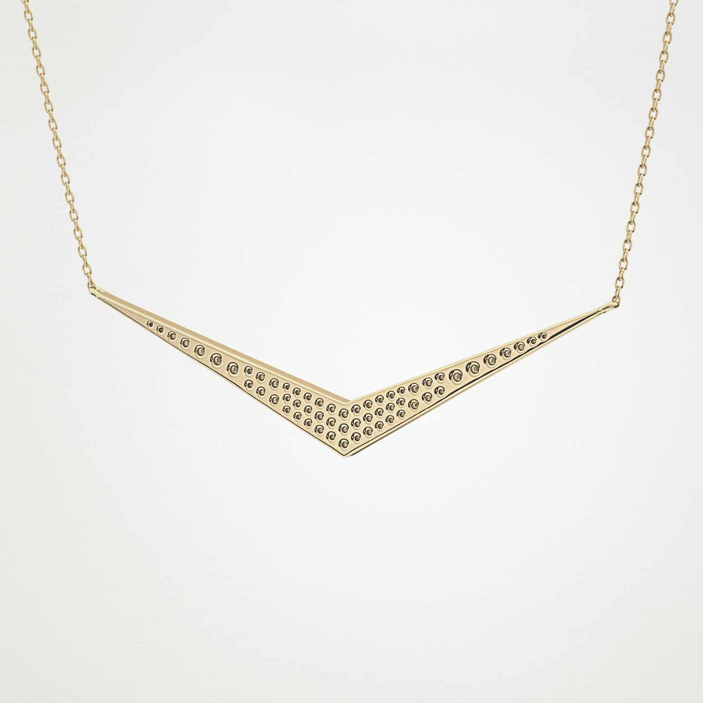 0.272 CT Moissanite V Elongated Shape Necklace in 14K or 18K Solid Gold – DEF Color, VVS Clarity