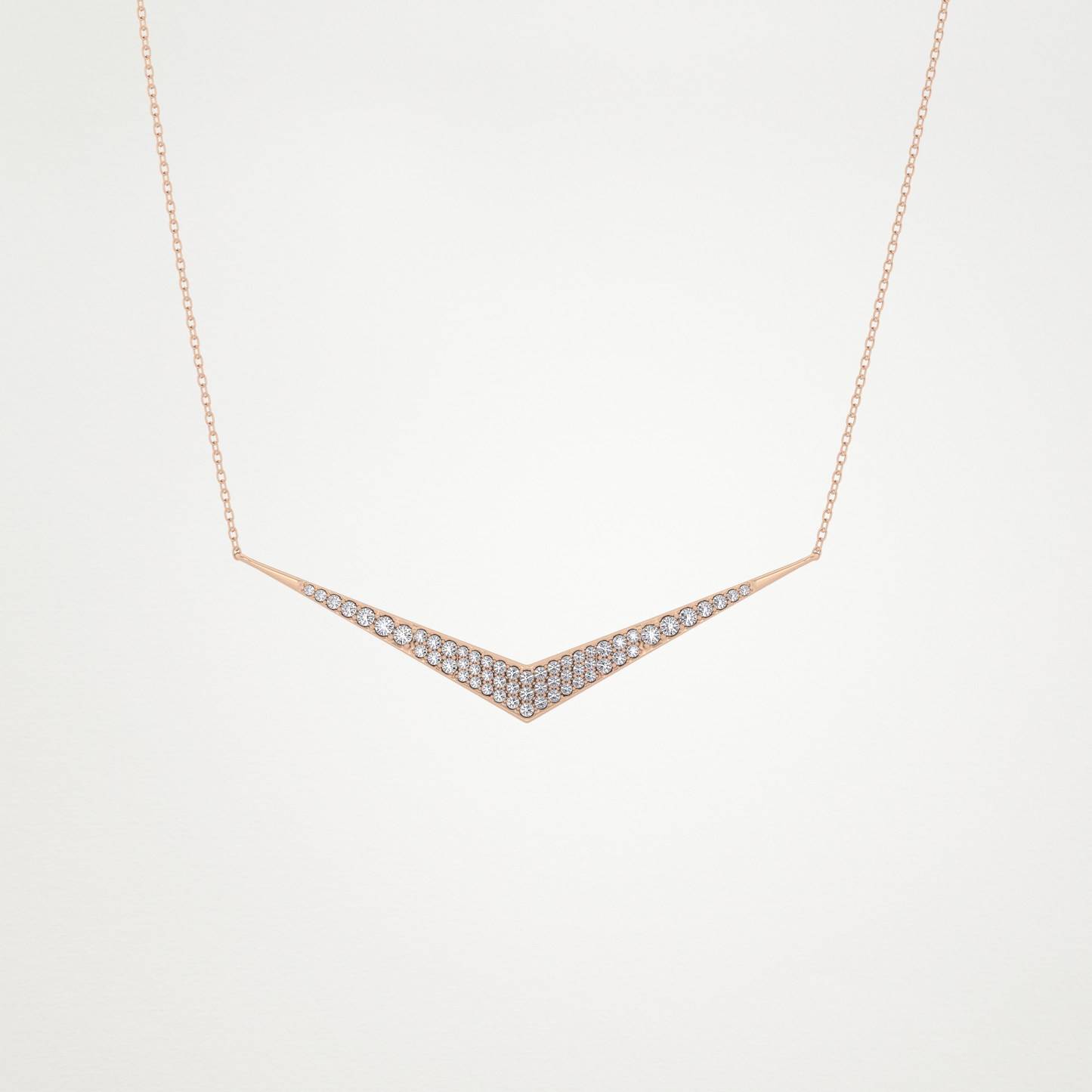 0.272 CT Moissanite V Elongated Shape Necklace in 14K or 18K Solid Gold – DEF Color, VVS Clarity