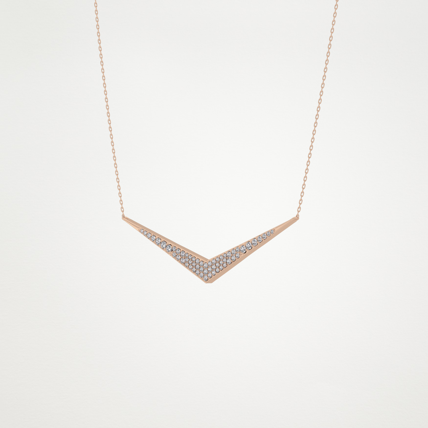 0.272 CT Moissanite V Elongated Shape Necklace in 14K or 18K Solid Gold – DEF Color, VVS Clarity