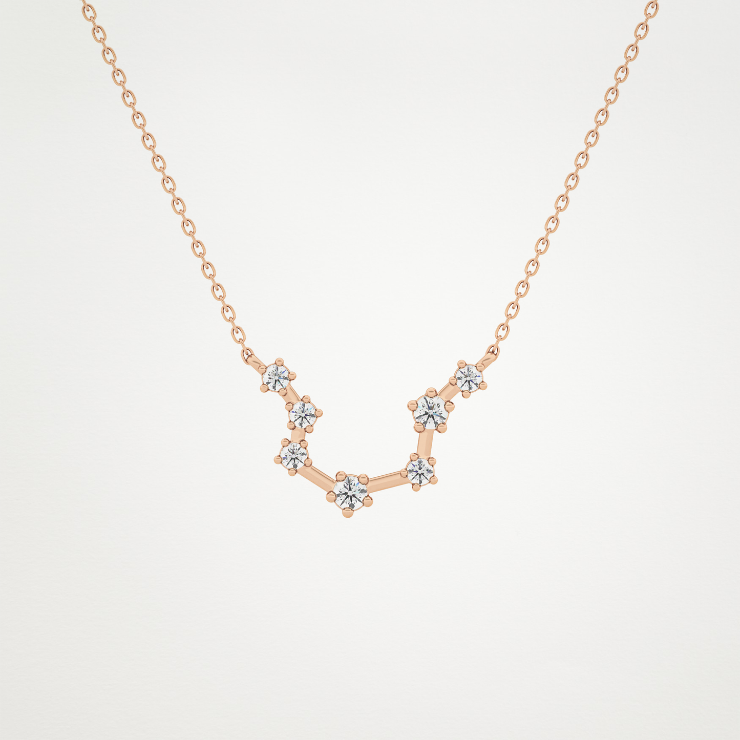 0.2 CT Moissanite Slight Open U Necklace in 14K or 18K Solid Gold – DEF Color, VVS Clarity