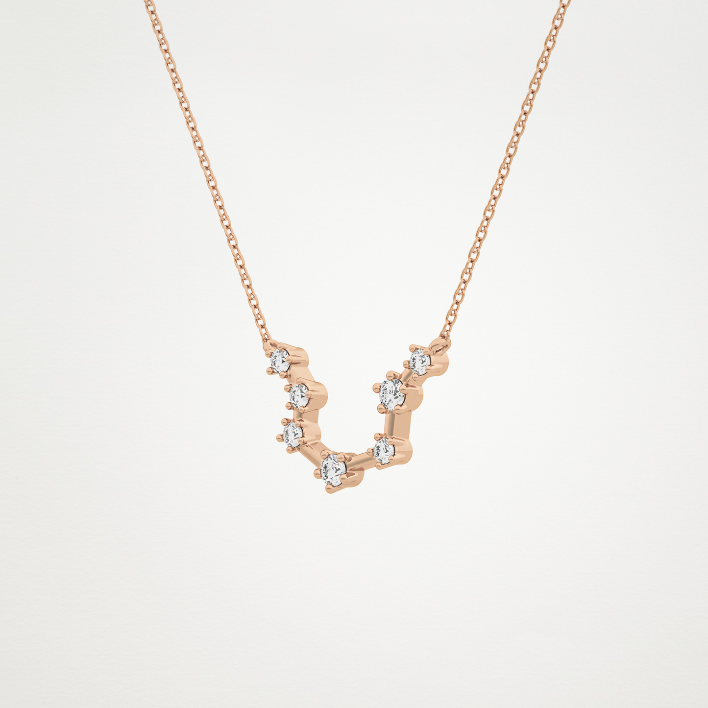 0.2 CT Moissanite Slight Open U Necklace in 14K or 18K Solid Gold – DEF Color, VVS Clarity