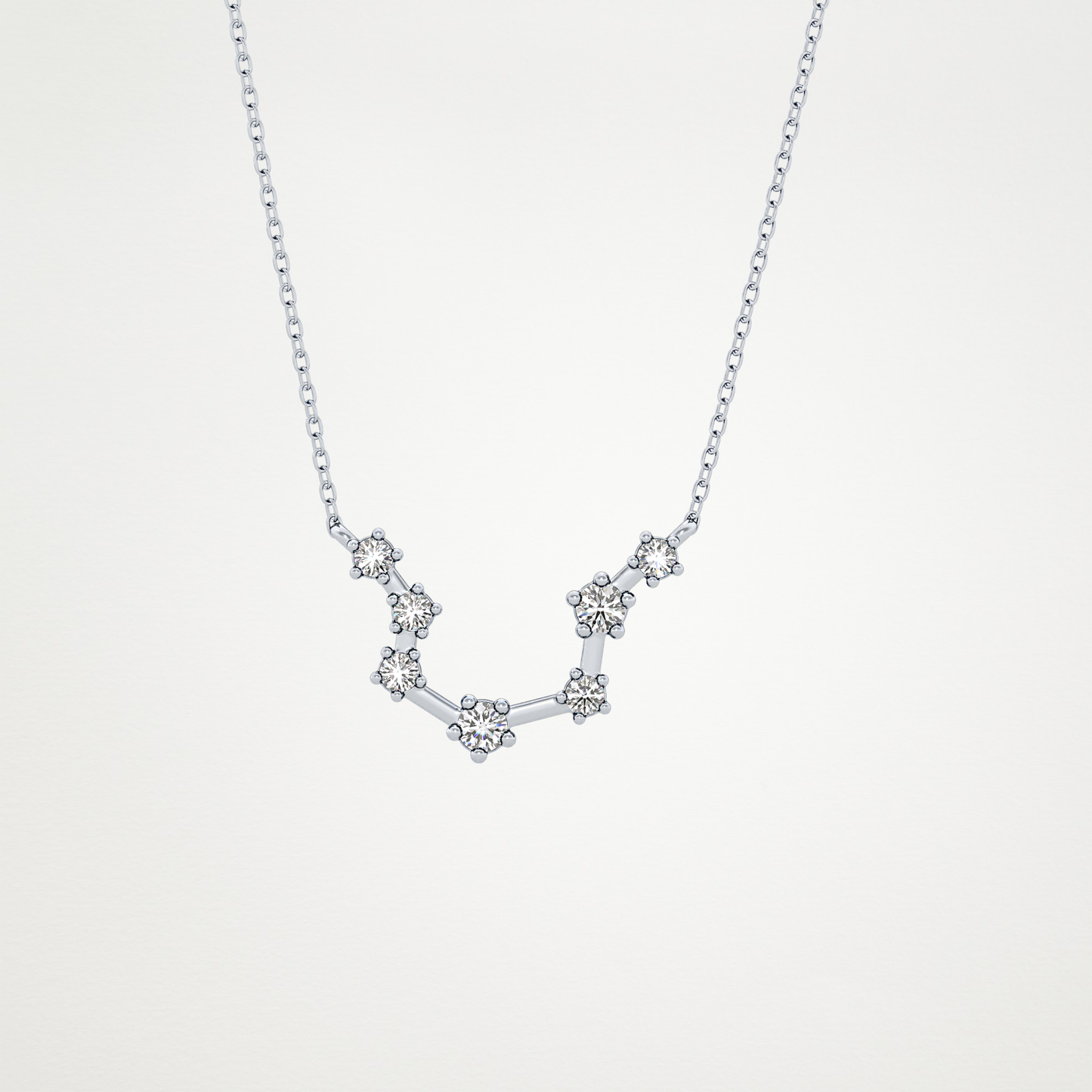 0.2 CT Moissanite Slight Open U Necklace in 14K or 18K Solid Gold – DEF Color, VVS Clarity