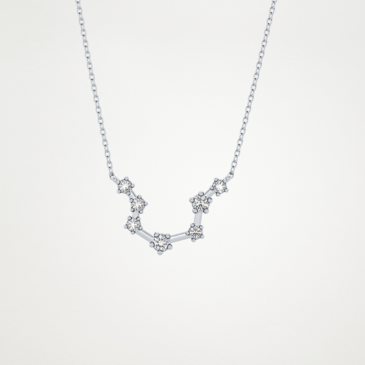 0.2 CT Moissanite Slight Open U Necklace in 14K or 18K Solid Gold – DEF Color, VVS Clarity