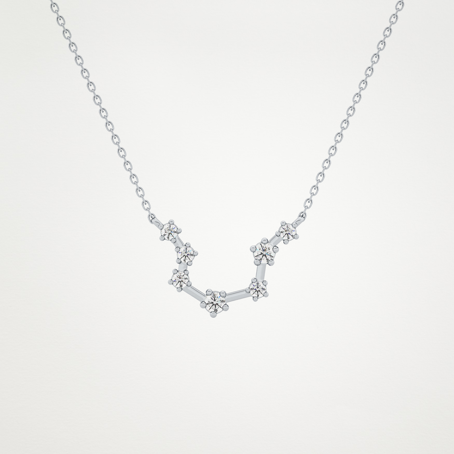0.2 CT Moissanite Slight Open U Necklace in 14K or 18K Solid Gold – DEF Color, VVS Clarity