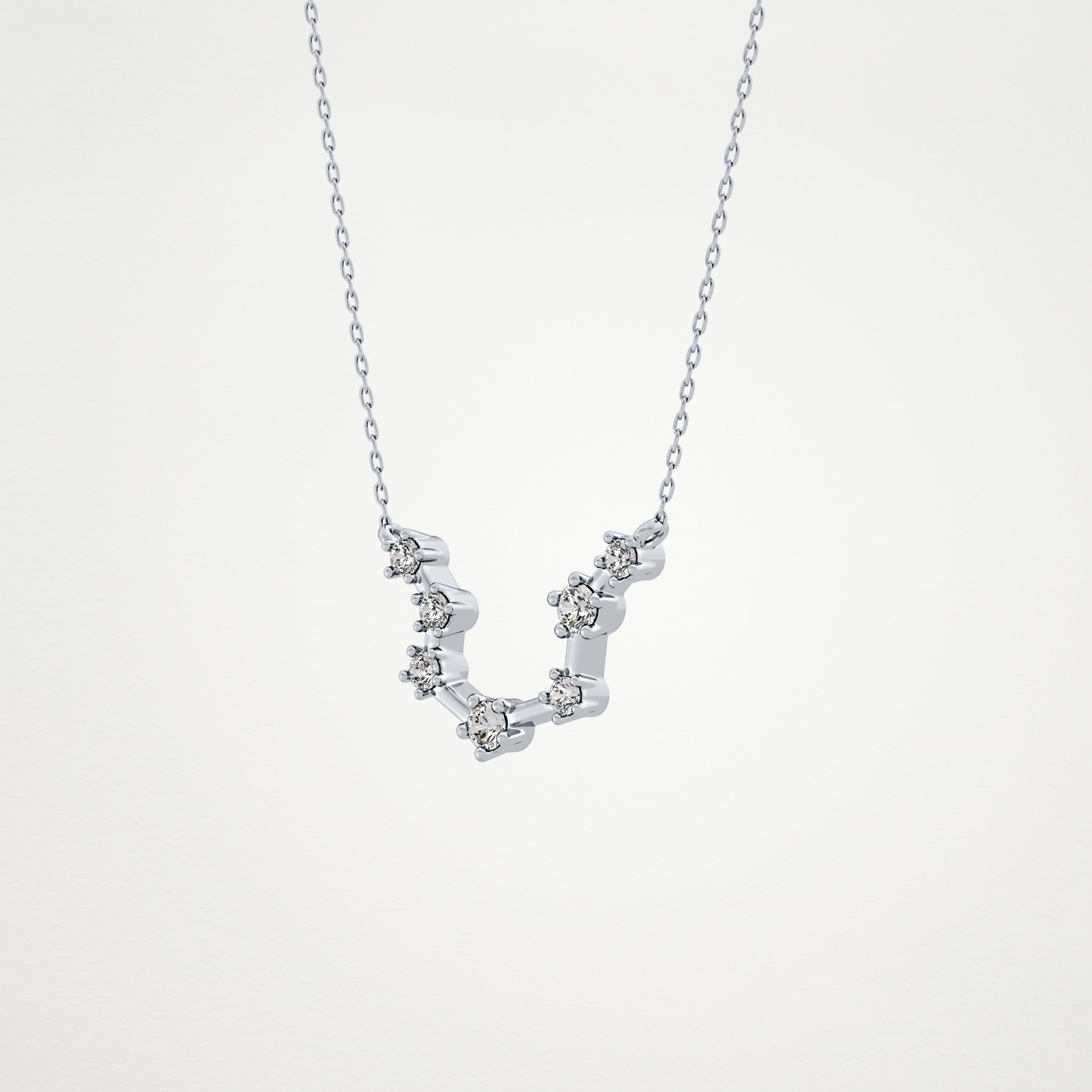 0.2 CT Moissanite Slight Open U Necklace in 14K or 18K Solid Gold – DEF Color, VVS Clarity