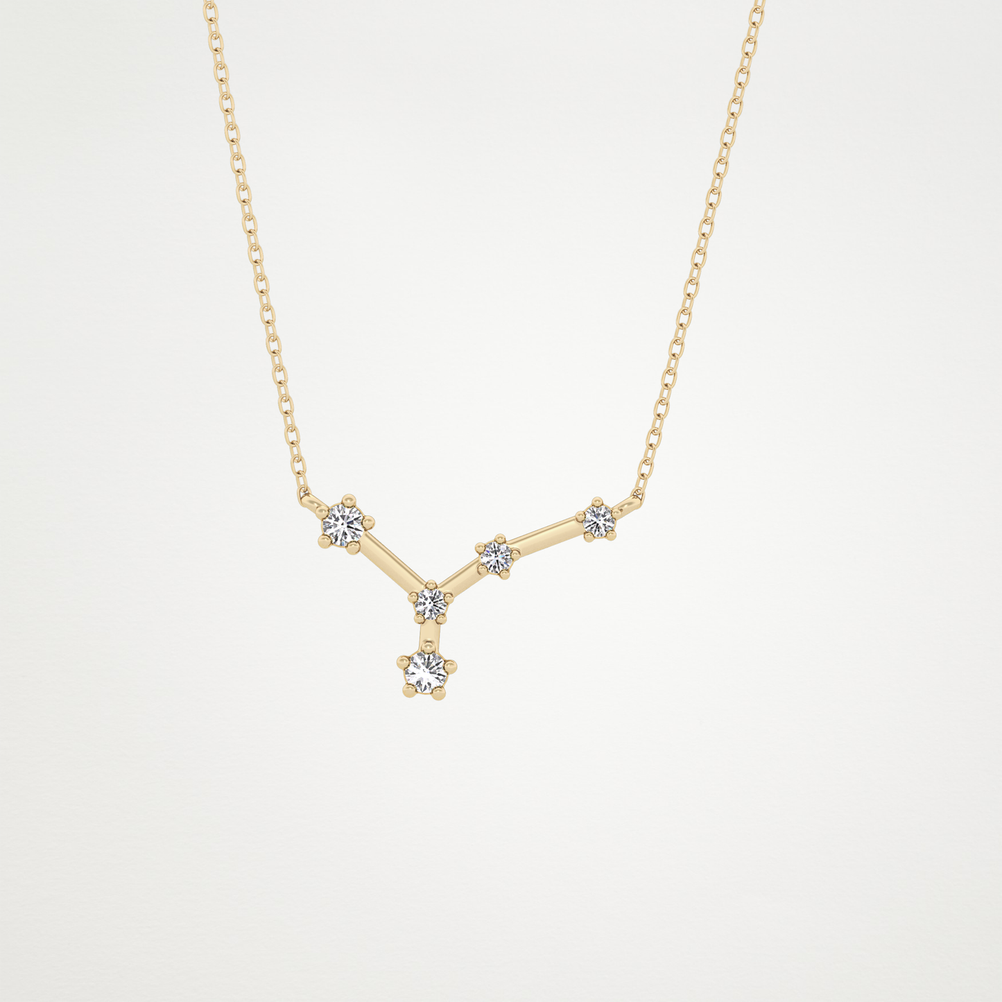 0.116 CT Moissanite Combined Necklace in 14K or 18K Solid Gold – DEF Color, VVS Clarity