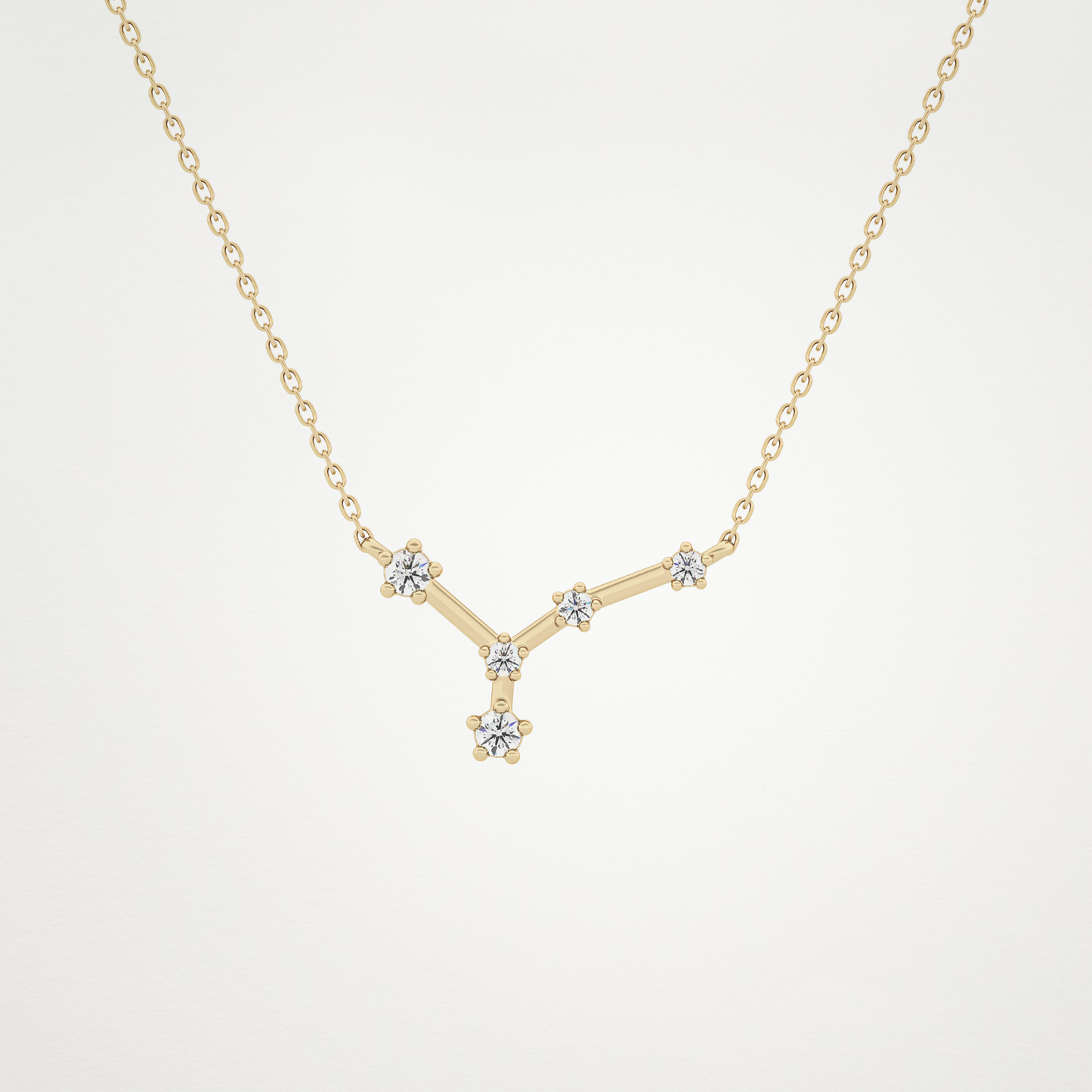 0.116 CT Moissanite Combined Necklace in 14K or 18K Solid Gold – DEF Color, VVS Clarity