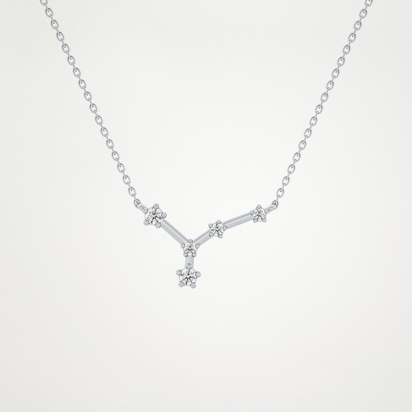 0.116 CT Moissanite Combined Necklace in 14K or 18K Solid Gold – DEF Color, VVS Clarity