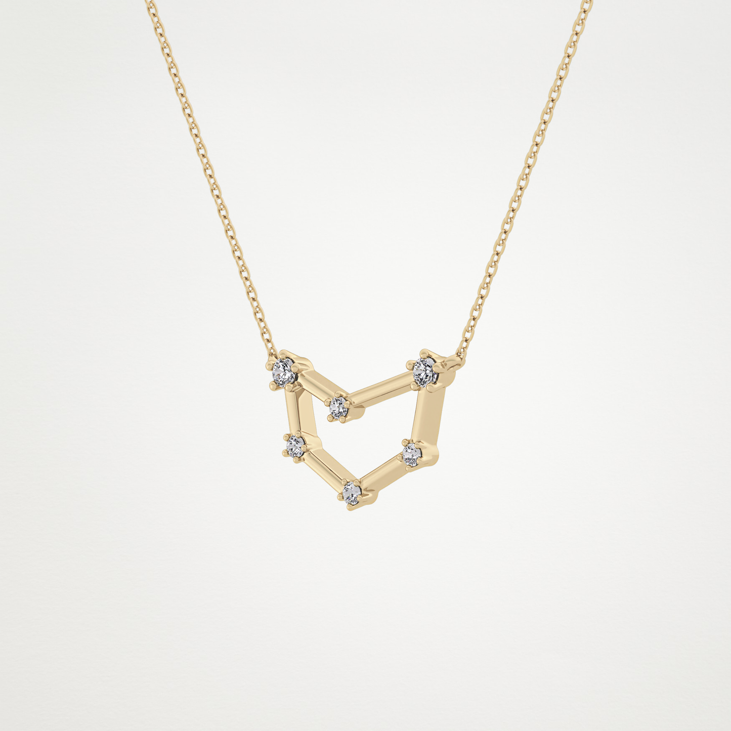 0.13 CT Moissanite Connected Necklace in 14K or 18K Solid Gold – DEF Color, VVS Clarity