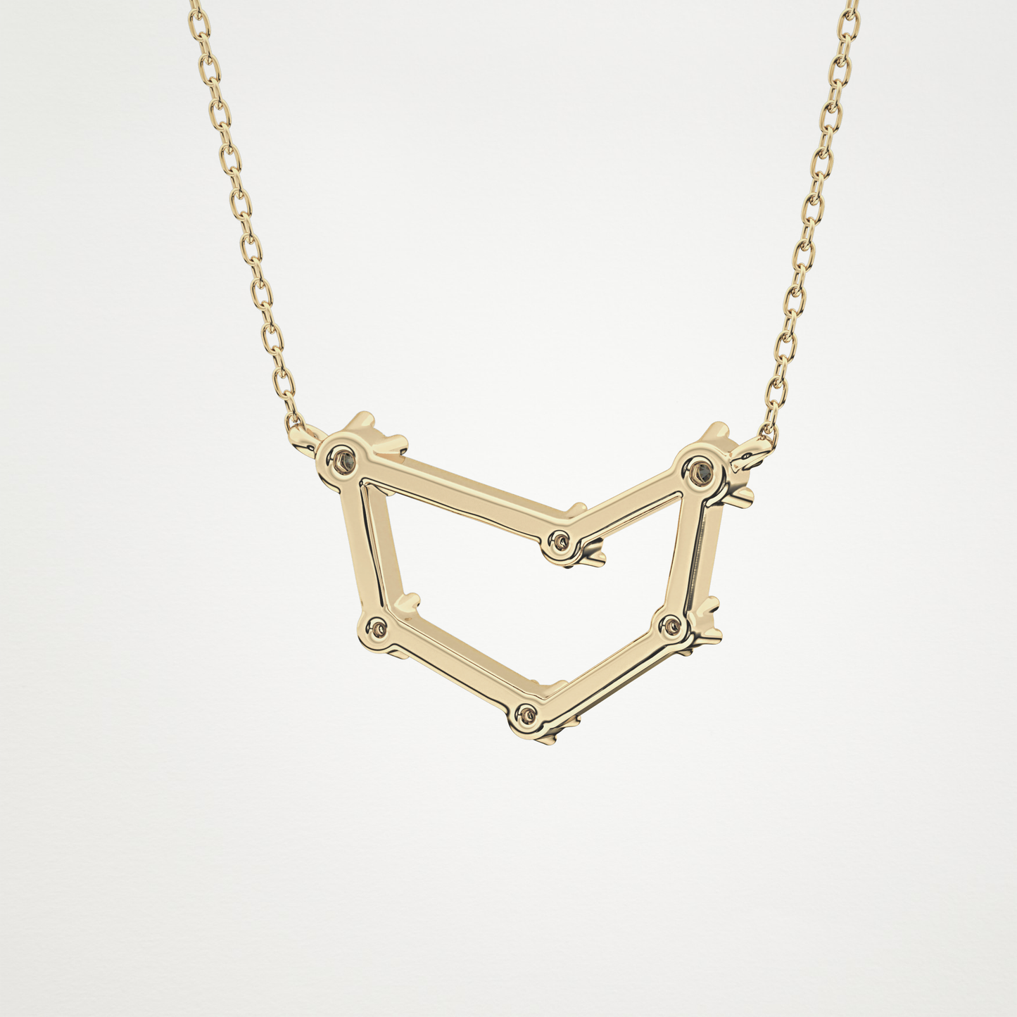 0.13 CT Moissanite Connected Necklace in 14K or 18K Solid Gold – DEF Color, VVS Clarity
