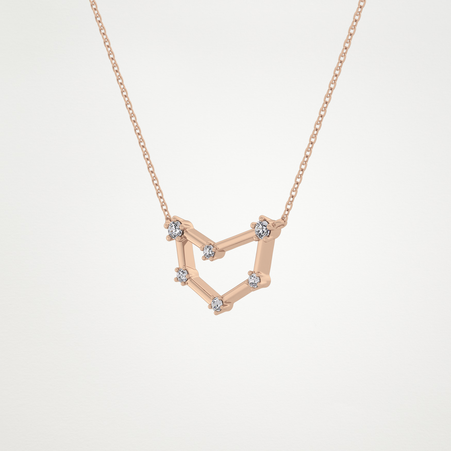 0.13 CT Moissanite Connected Necklace in 14K or 18K Solid Gold – DEF Color, VVS Clarity