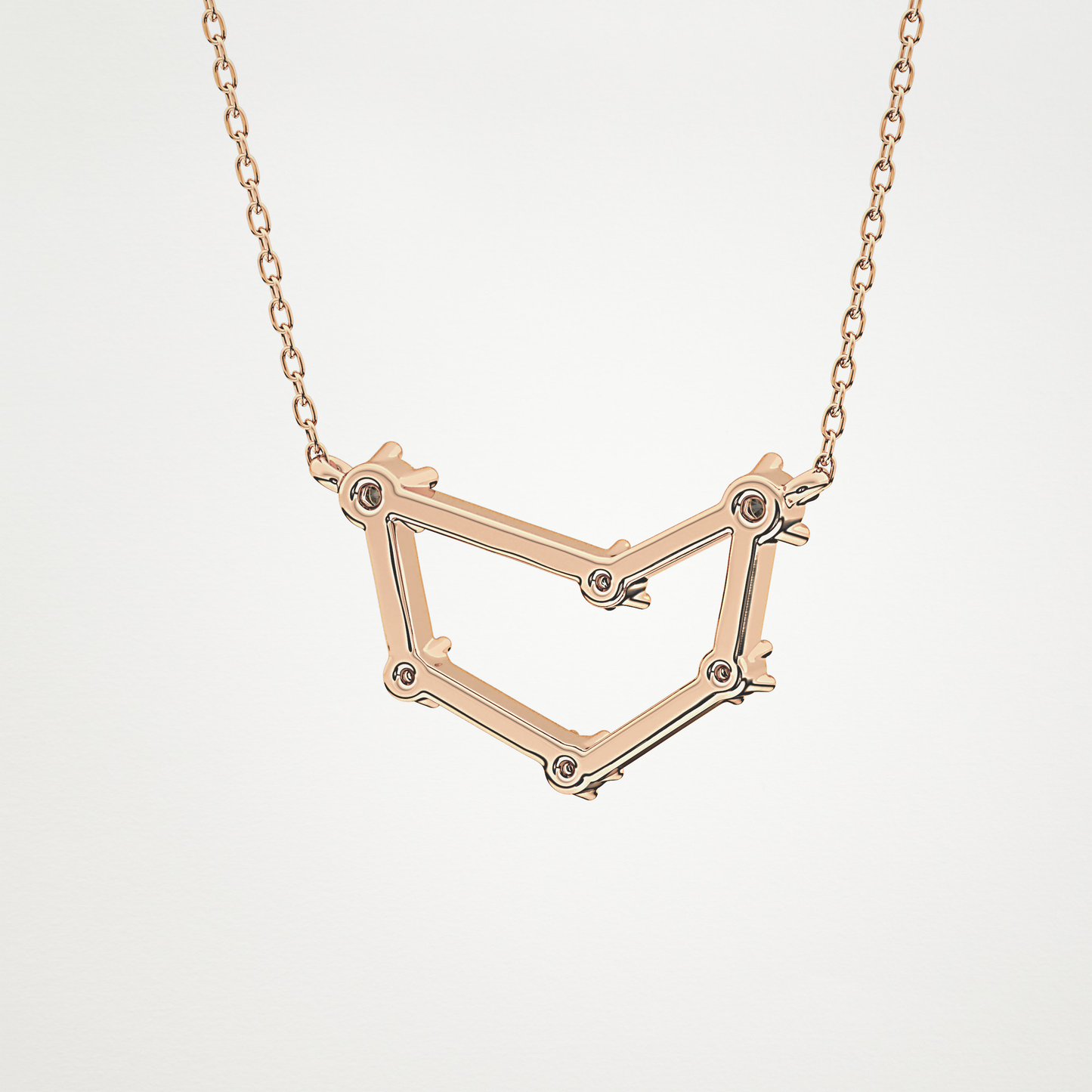 0.13 CT Moissanite Connected Necklace in 14K or 18K Solid Gold – DEF Color, VVS Clarity