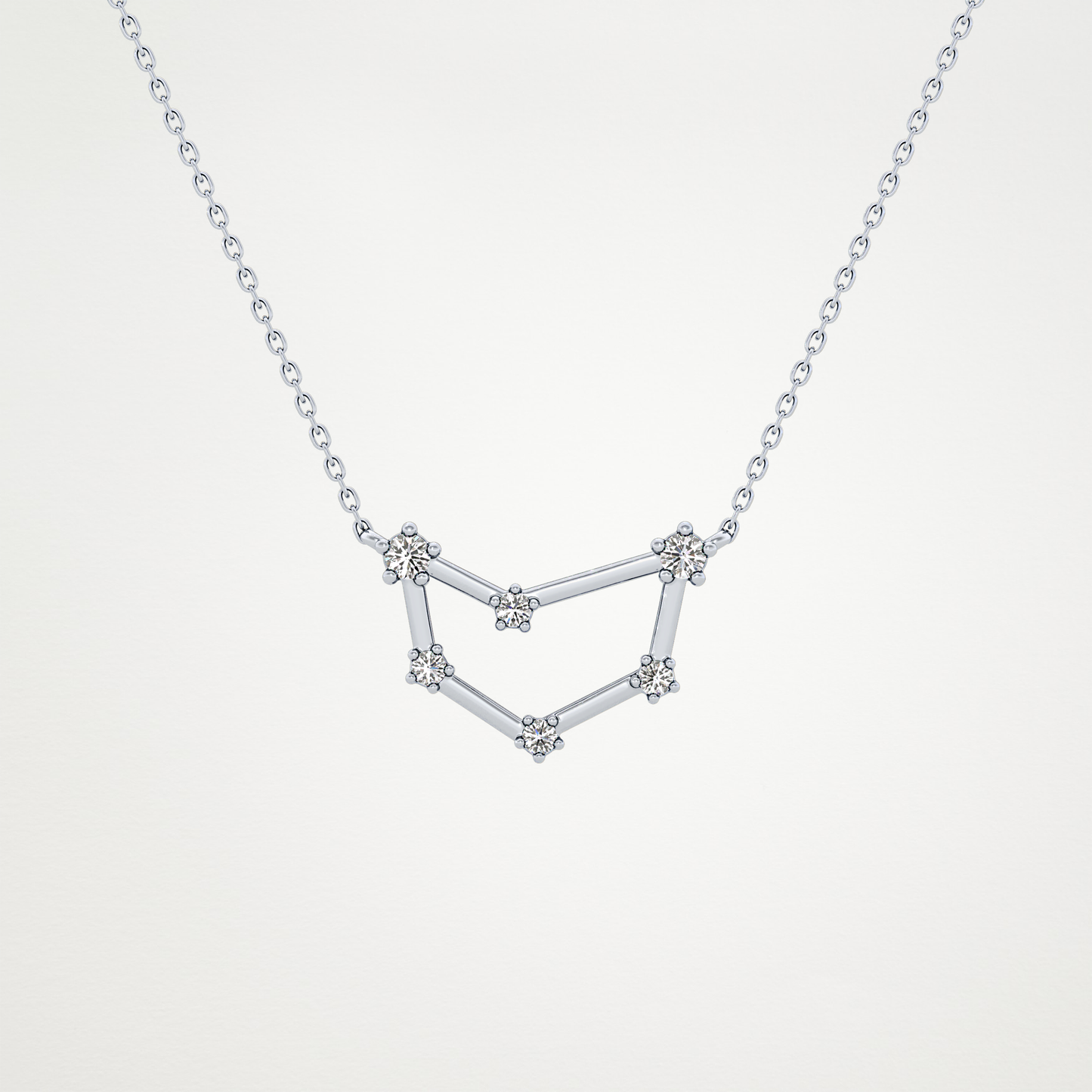 0.13 CT Moissanite Connected Necklace in 14K or 18K Solid Gold – DEF Color, VVS Clarity