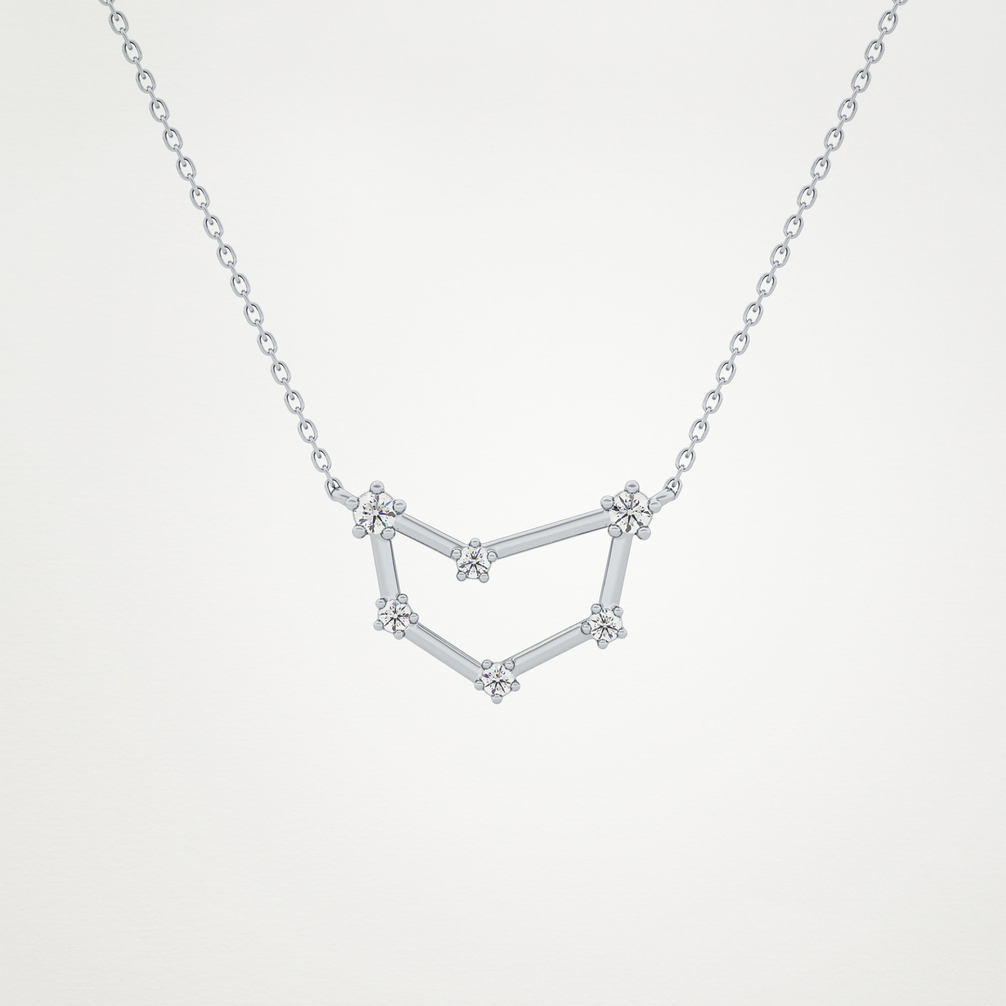 0.13 CT Moissanite Connected Necklace in 14K or 18K Solid Gold – DEF Color, VVS Clarity